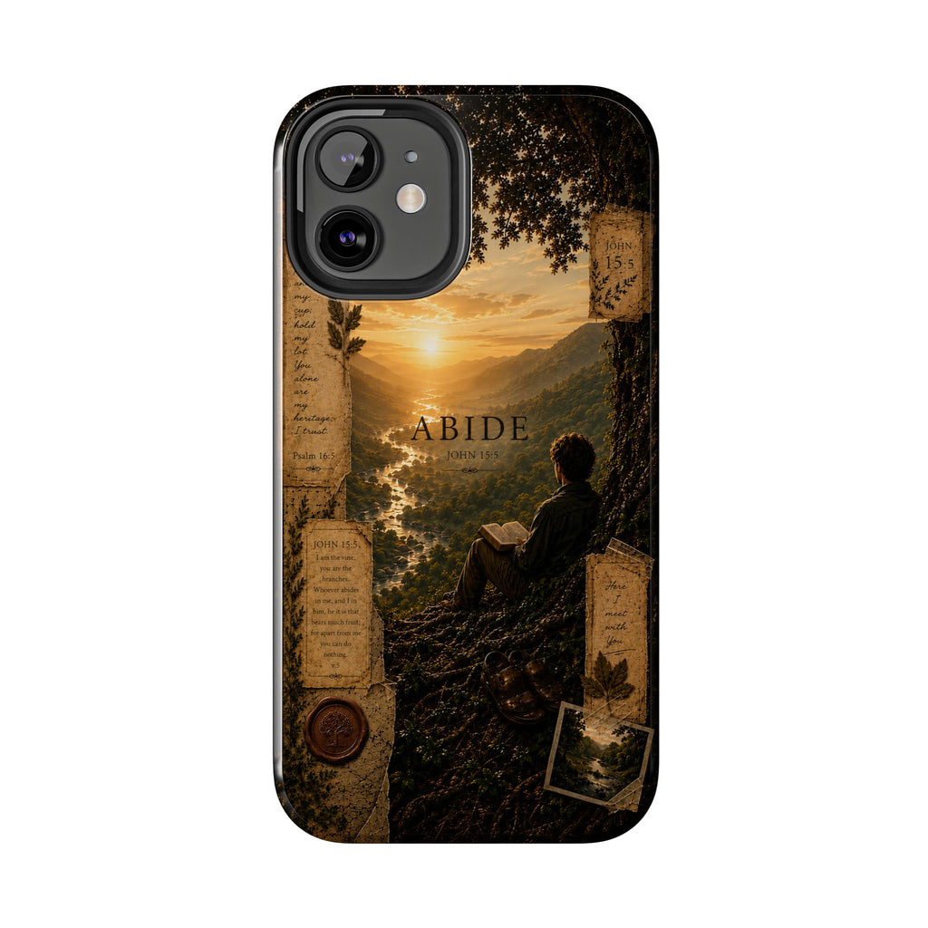 Abide | John 15:5 Christian Phone Case – Premium Scripture Art Tough Case