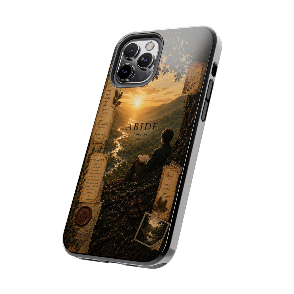 Abide | John 15:5 Christian Phone Case – Premium Scripture Art Tough Case