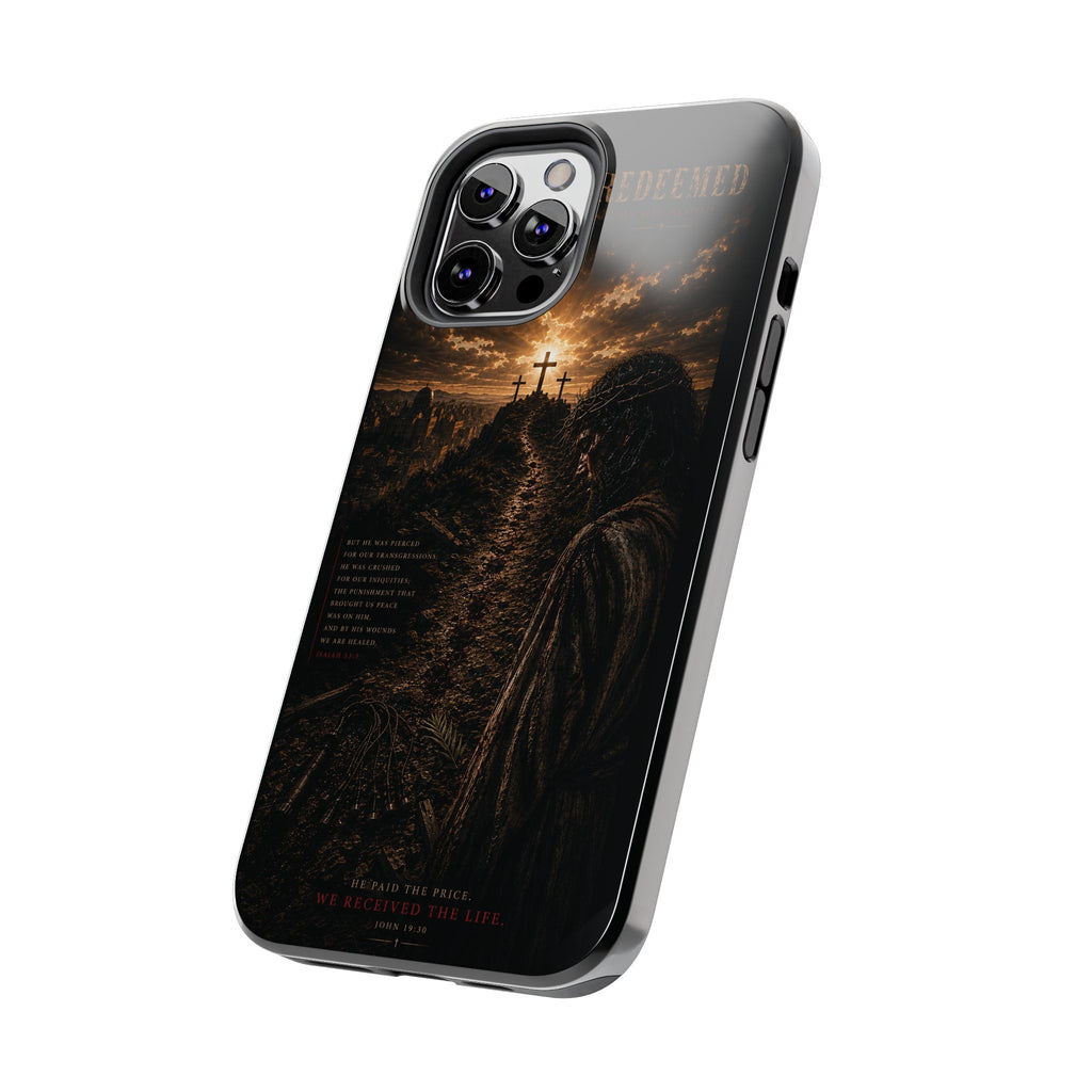 Redeemed | By His Blood Christian Phone Case – Premium Scripture Art Tough Case