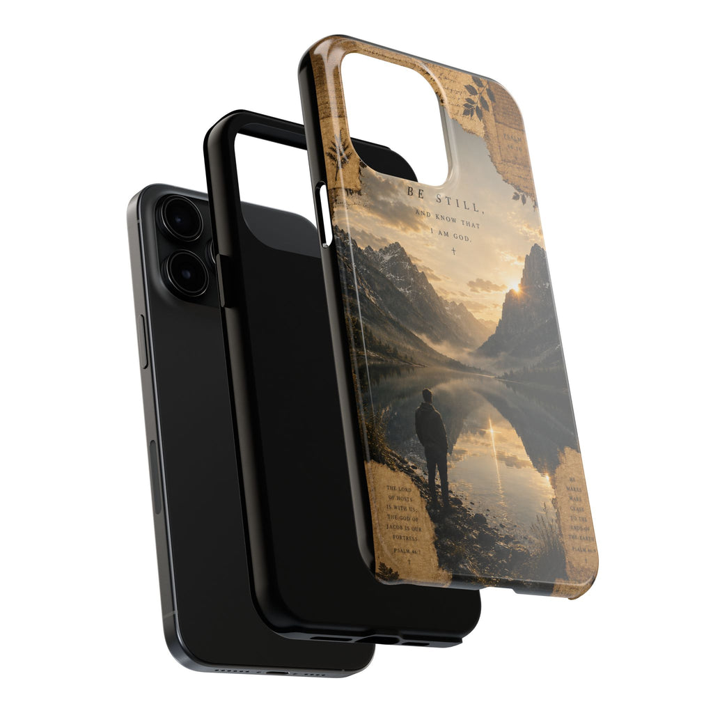 Be Still | Psalm 46:10 Christian Phone Case – Premium Scripture Art Tough Case