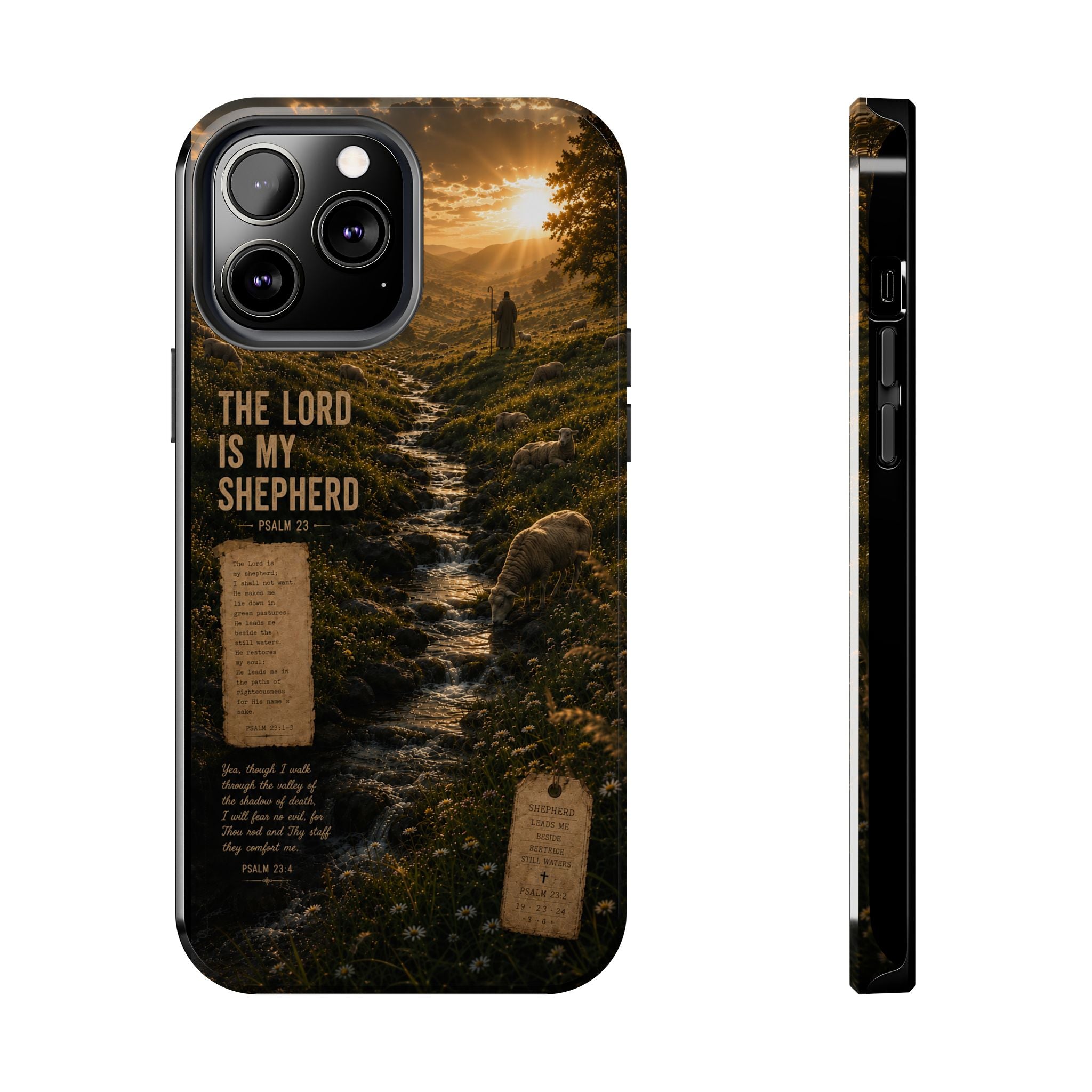 The Lord Is My Shepherd | Psalm 23 Christian Phone Case – Premium Faith Art Tough Case