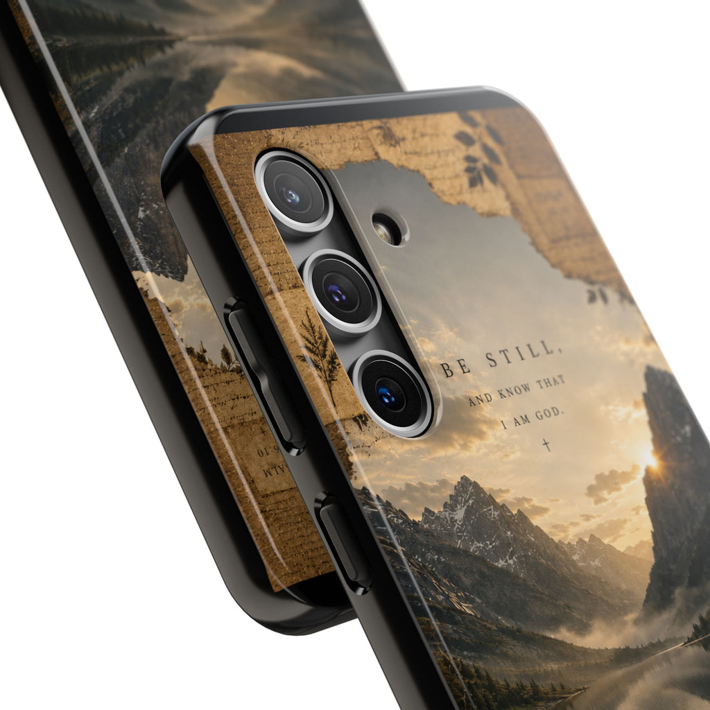 Be Still | Psalm 46:10 Christian Phone Case – Premium Scripture Art Tough Case