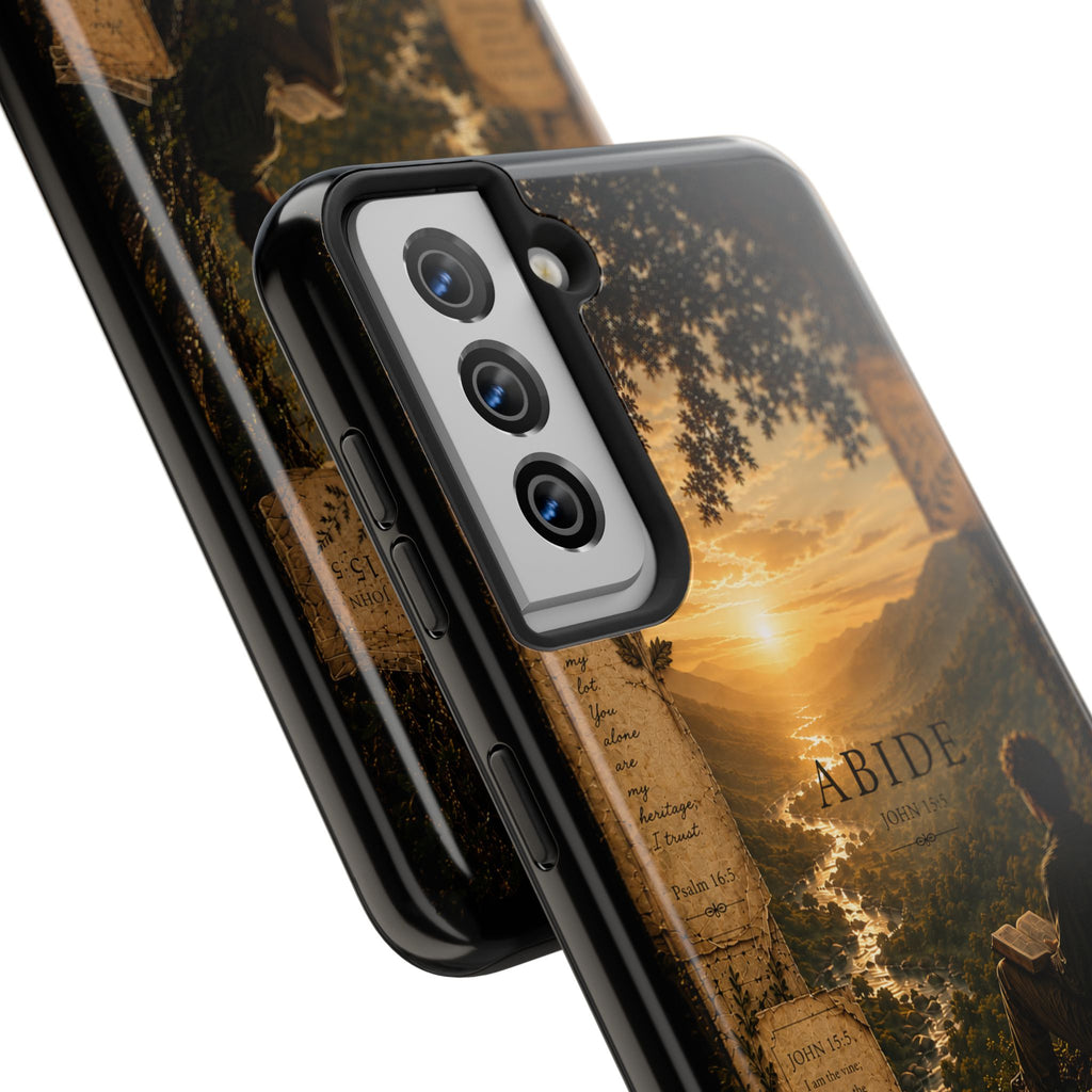 Abide | John 15:5 Christian Phone Case – Premium Scripture Art Tough Case