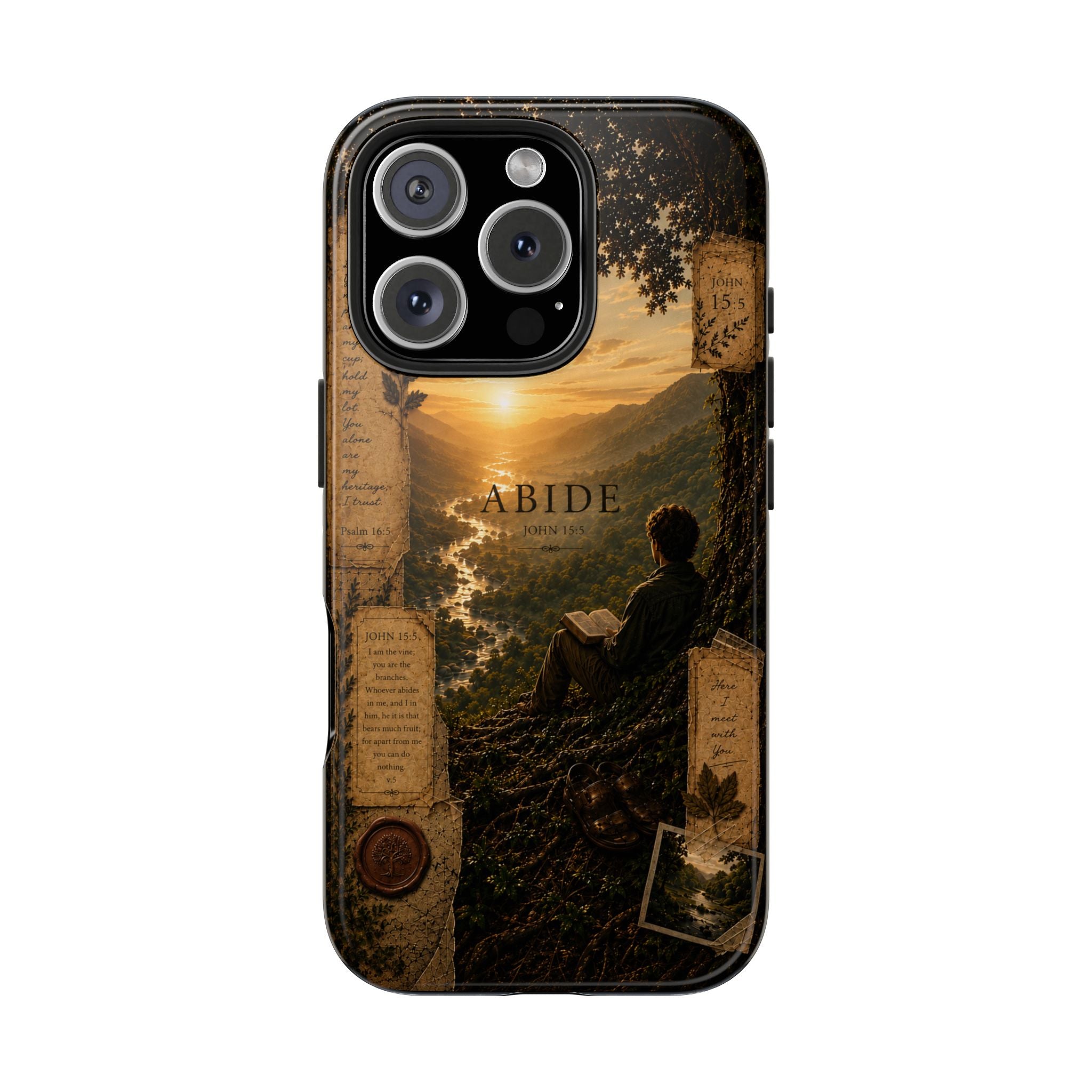 Abide | John 15:5 Christian Phone Case – Premium Scripture Art Tough Case