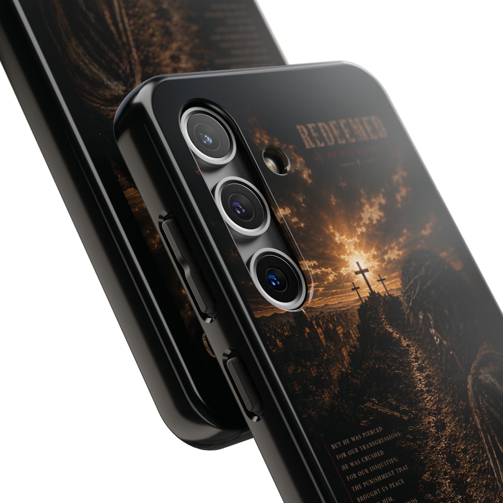 Redeemed | By His Blood Christian Phone Case – Premium Scripture Art Tough Case