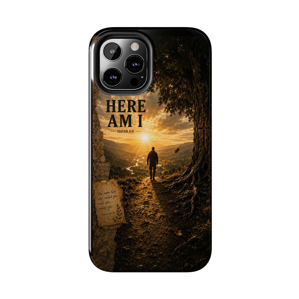 Here Am I | Isaiah 6:8 Christian Phone Case – Premium Scripture Art Tough Case