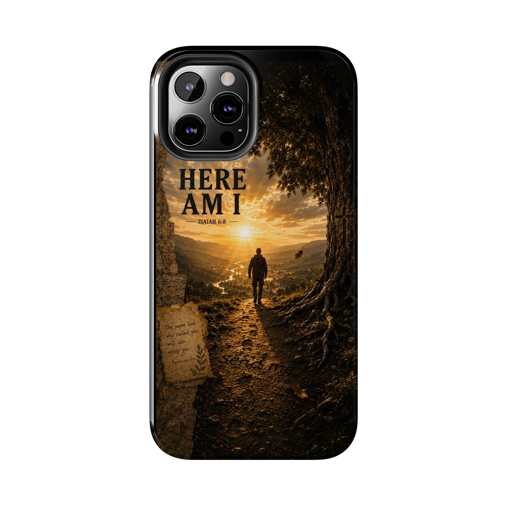 Here Am I | Isaiah 6:8 Christian Phone Case – Premium Scripture Art Tough Case