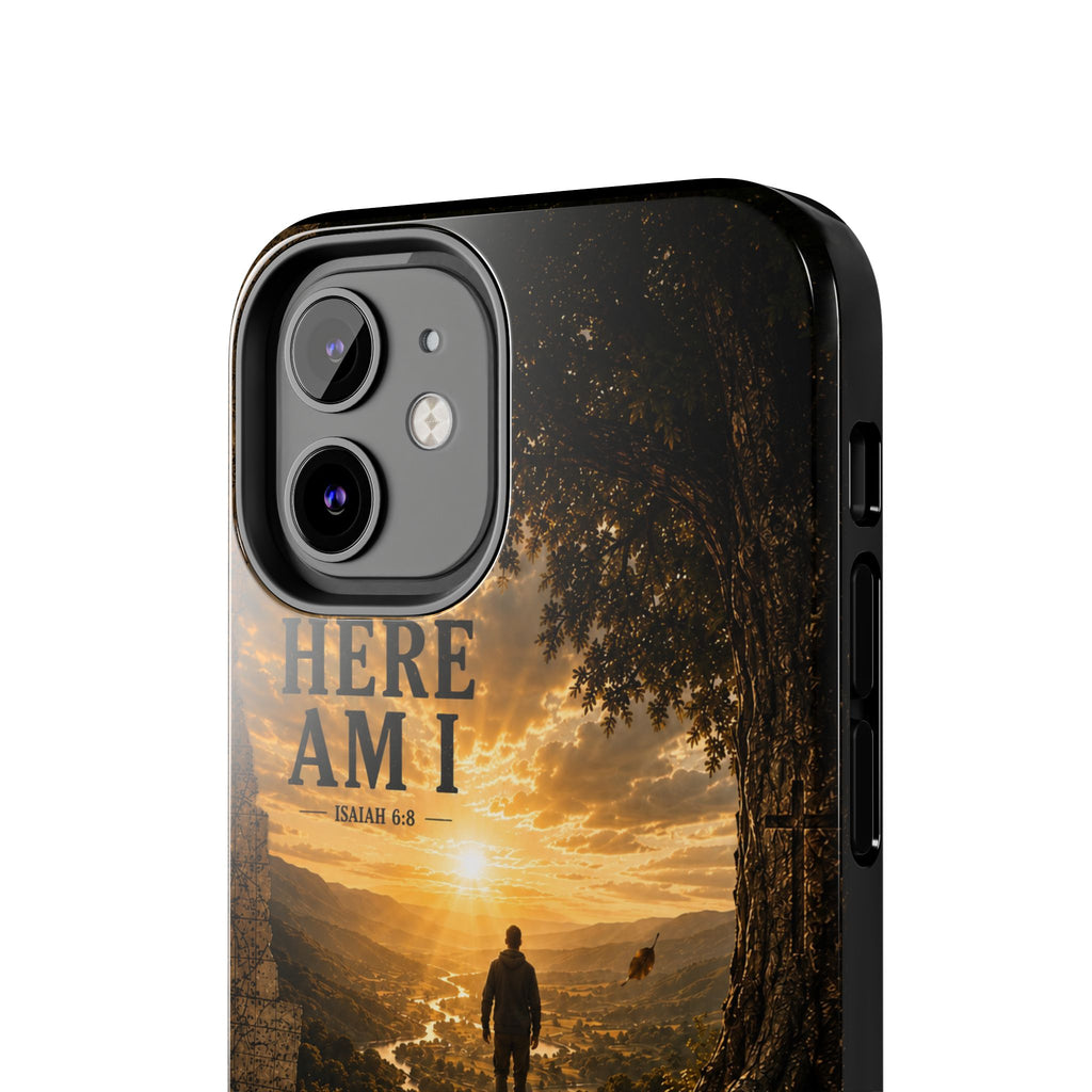 Here Am I | Isaiah 6:8 Christian Phone Case – Premium Scripture Art Tough Case