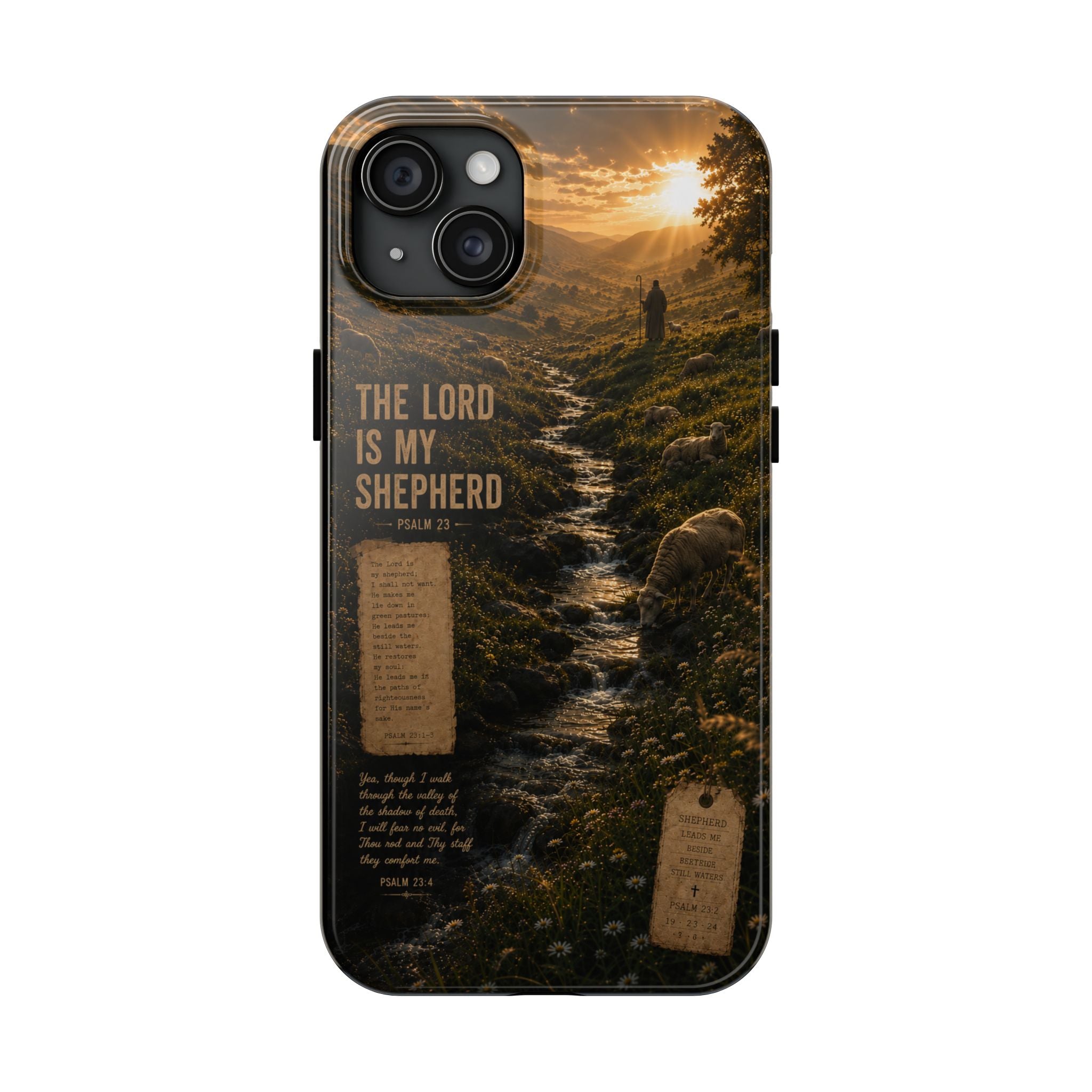 The Lord Is My Shepherd | Psalm 23 Christian Phone Case – Premium Faith Art Tough Case