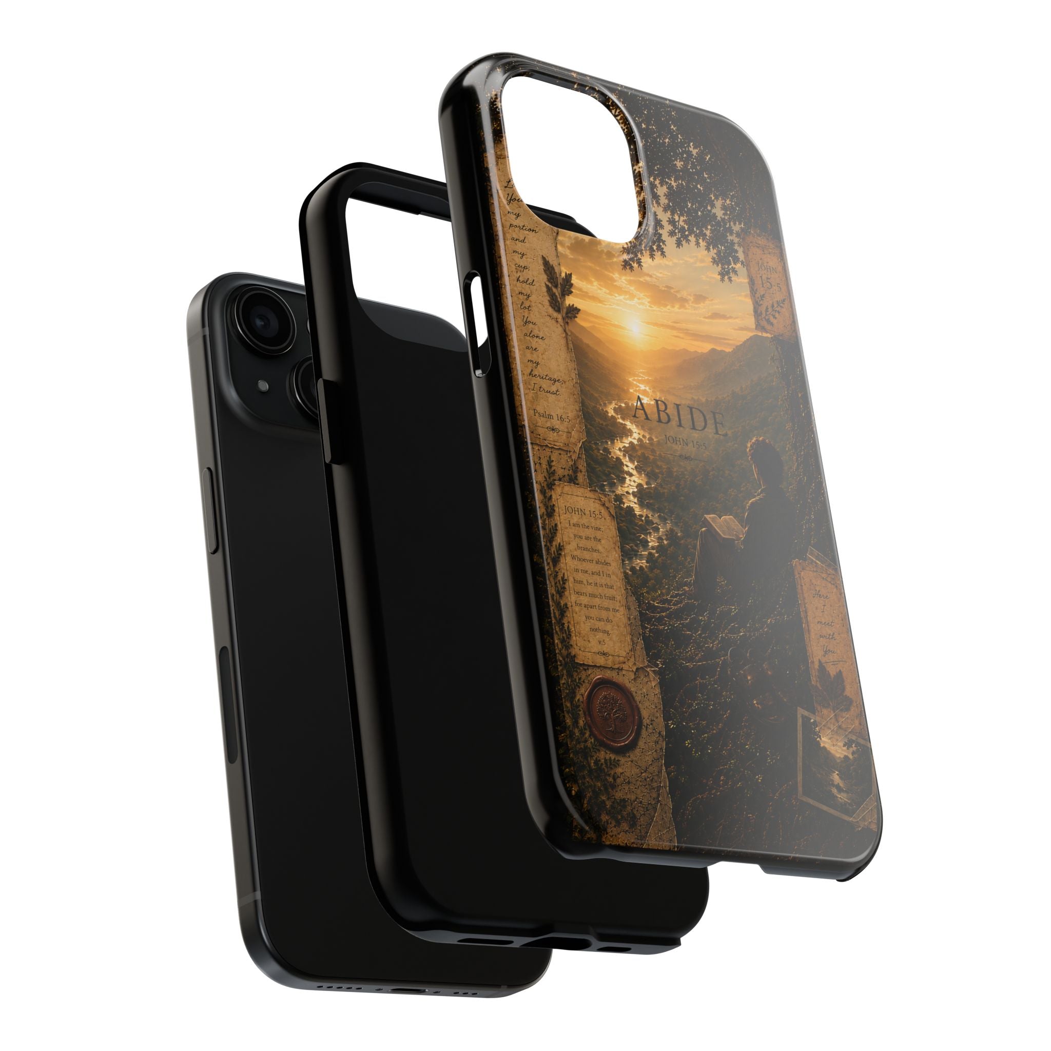 Abide | John 15:5 Christian Phone Case – Premium Scripture Art Tough Case