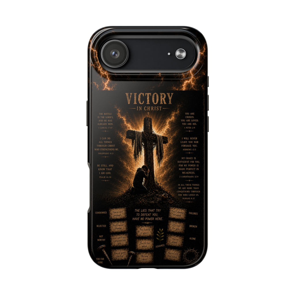Victory in Christ Christian Phone Case – Premium Bible Verse Tough Case