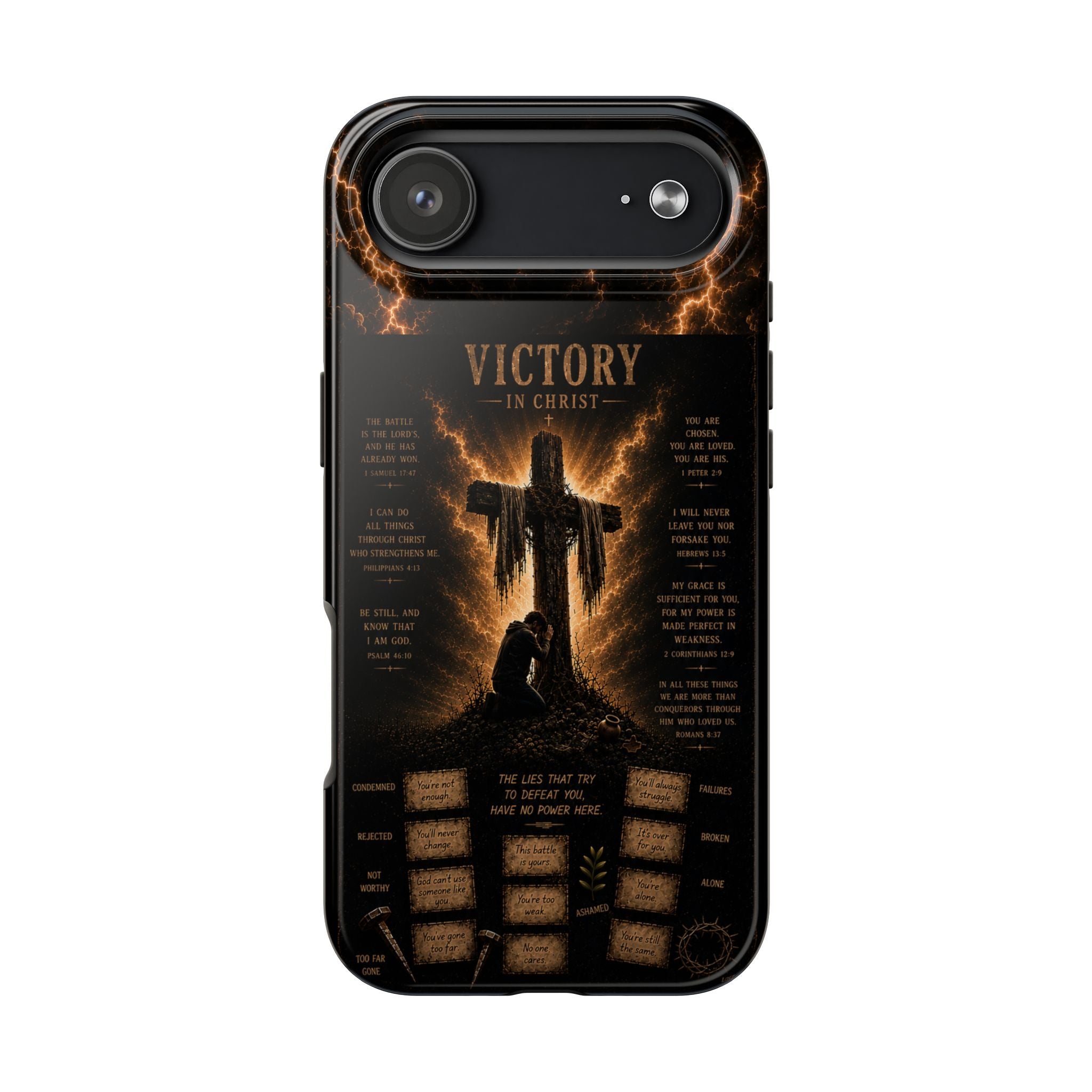 Victory in Christ Christian Phone Case – Premium Bible Verse Tough Case