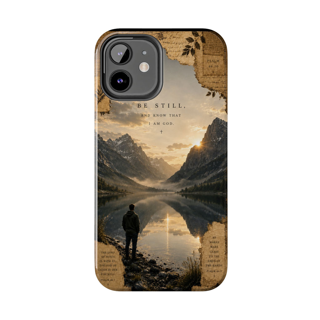 Be Still | Psalm 46:10 Christian Phone Case – Premium Scripture Art Tough Case