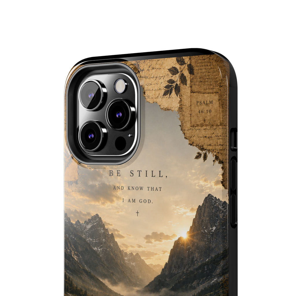 Be Still | Psalm 46:10 Christian Phone Case – Premium Scripture Art Tough Case