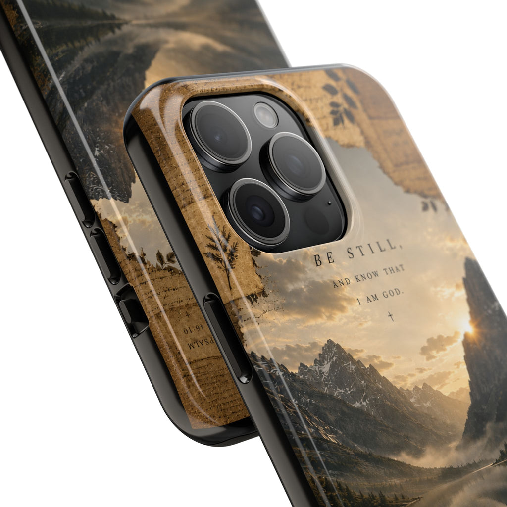 Be Still | Psalm 46:10 Christian Phone Case – Premium Scripture Art Tough Case
