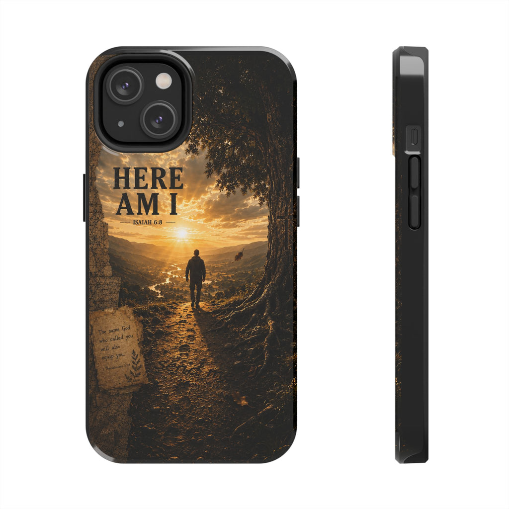 Here Am I | Isaiah 6:8 Christian Phone Case – Premium Scripture Art Tough Case