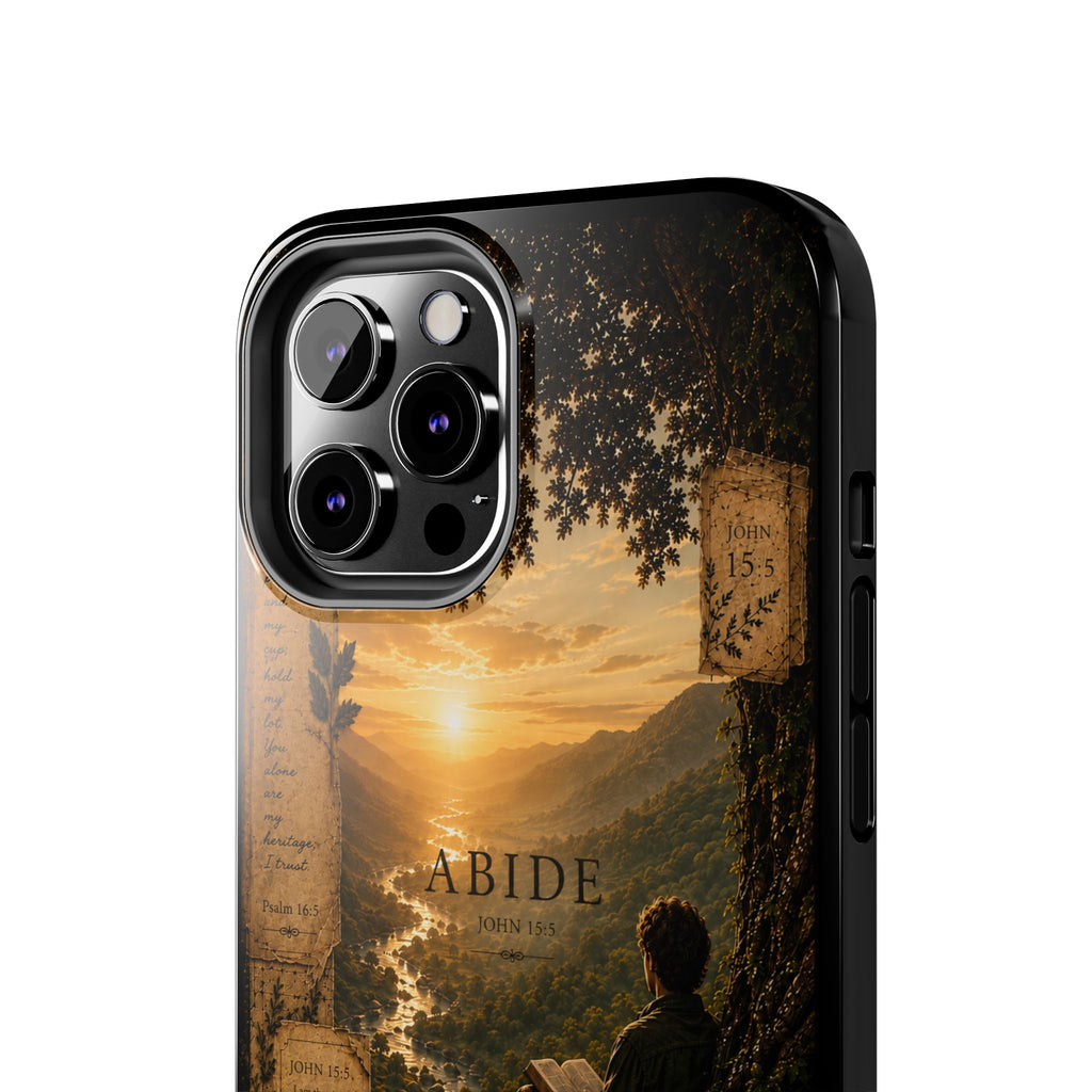 Abide | John 15:5 Christian Phone Case – Premium Scripture Art Tough Case