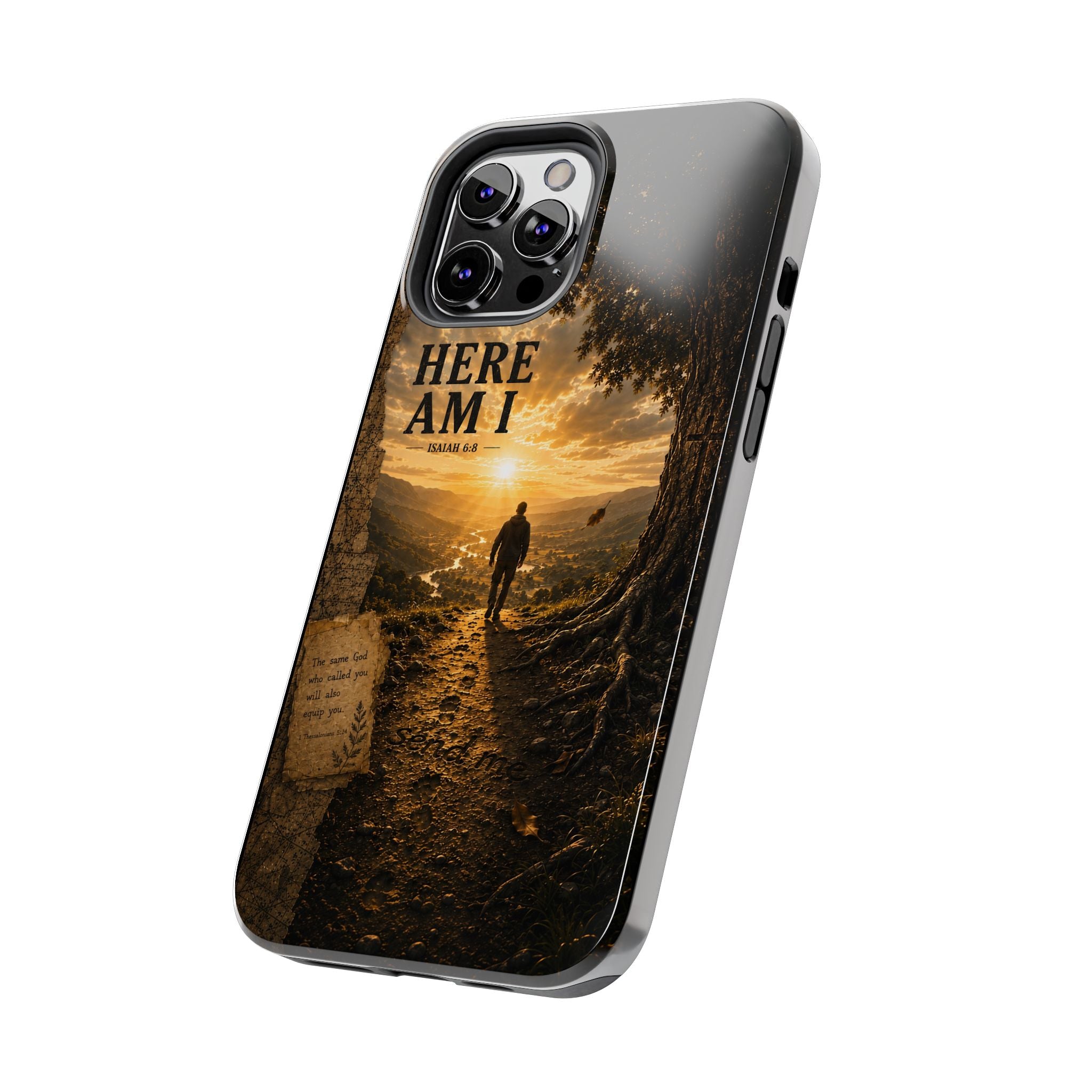 Here Am I | Isaiah 6:8 Christian Phone Case – Premium Scripture Art Tough Case