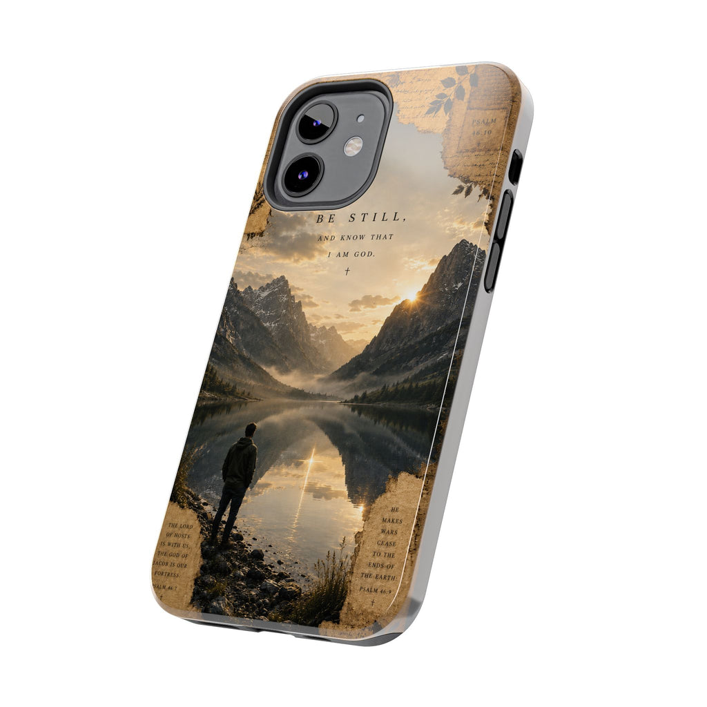 Be Still | Psalm 46:10 Christian Phone Case – Premium Scripture Art Tough Case