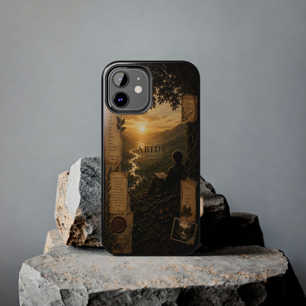 Abide | John 15:5 Christian Phone Case – Premium Scripture Art Tough Case