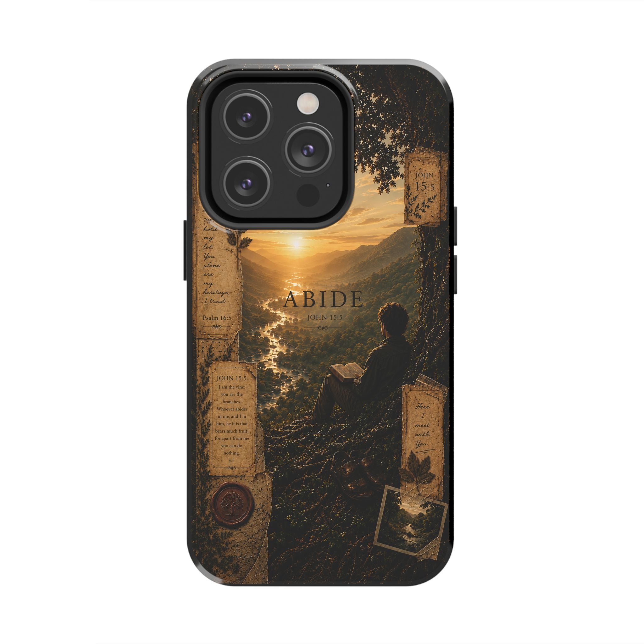 Abide | John 15:5 Christian Phone Case – Premium Scripture Art Tough Case