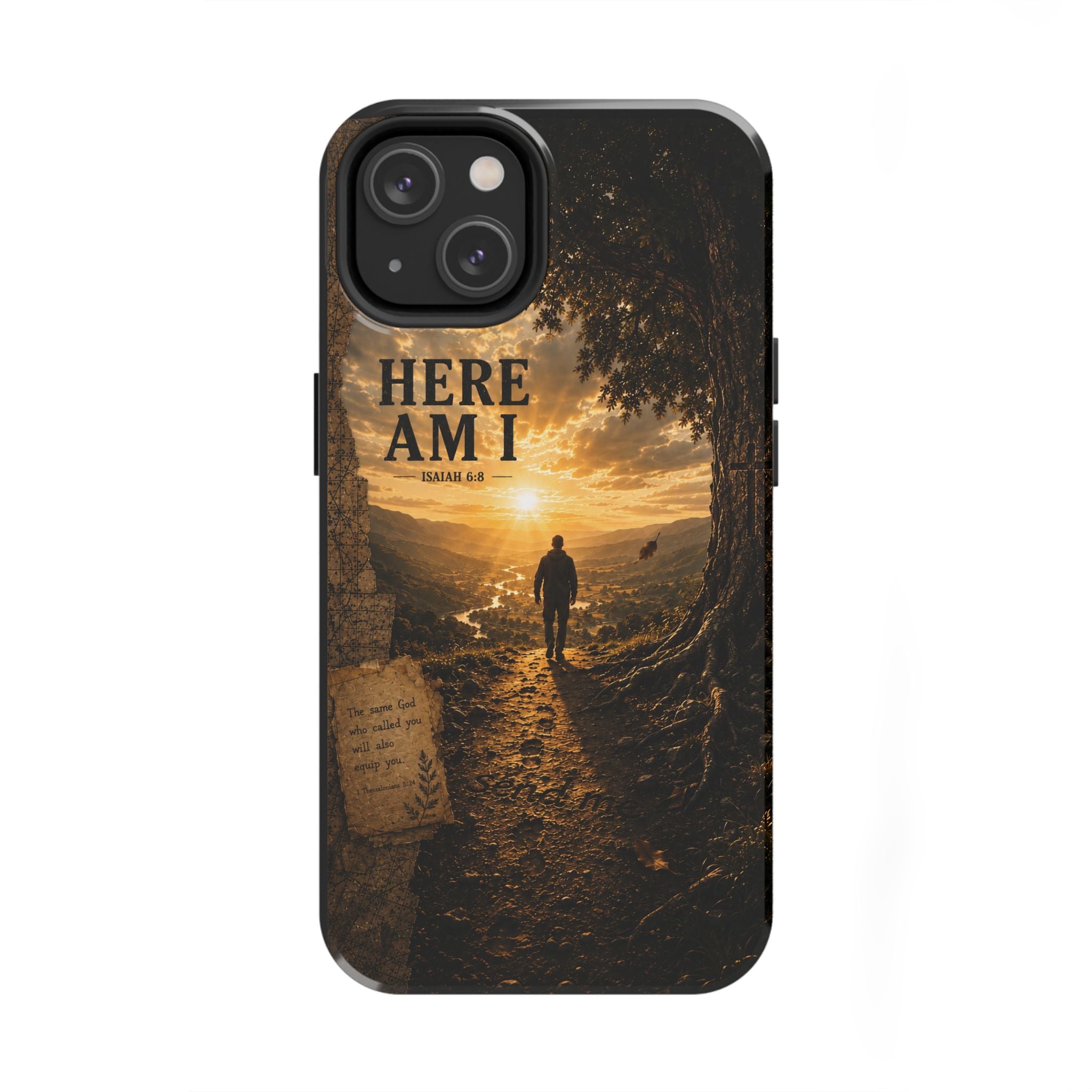 Here Am I | Isaiah 6:8 Christian Phone Case – Premium Scripture Art Tough Case