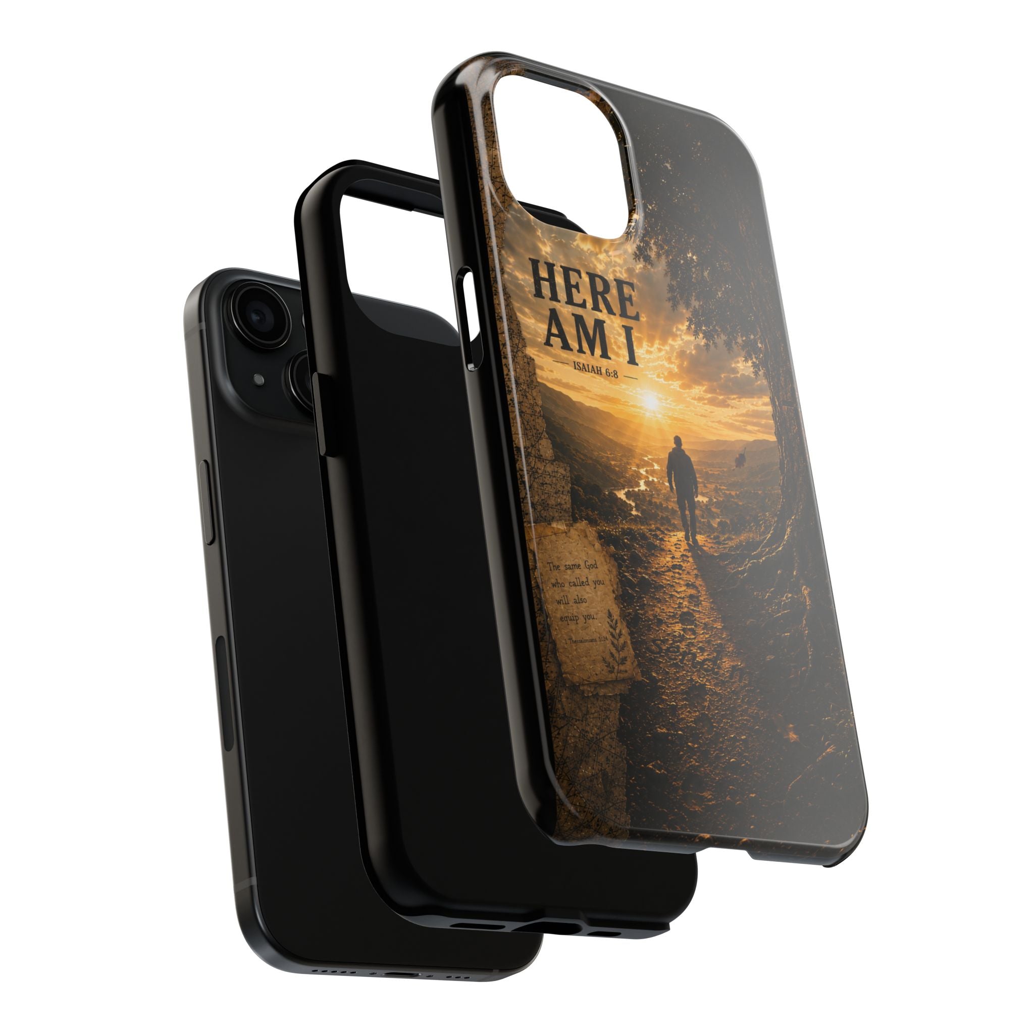 Here Am I | Isaiah 6:8 Christian Phone Case – Premium Scripture Art Tough Case