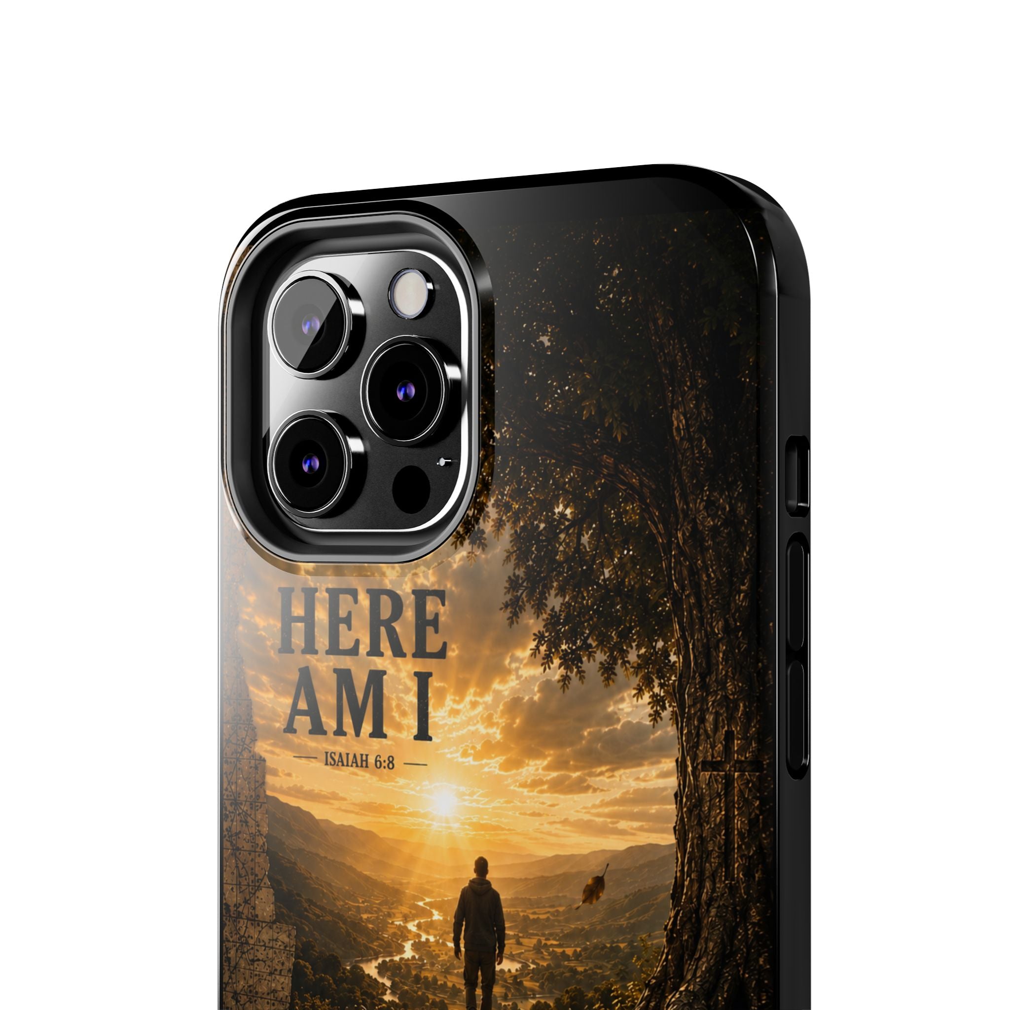 Here Am I | Isaiah 6:8 Christian Phone Case – Premium Scripture Art Tough Case