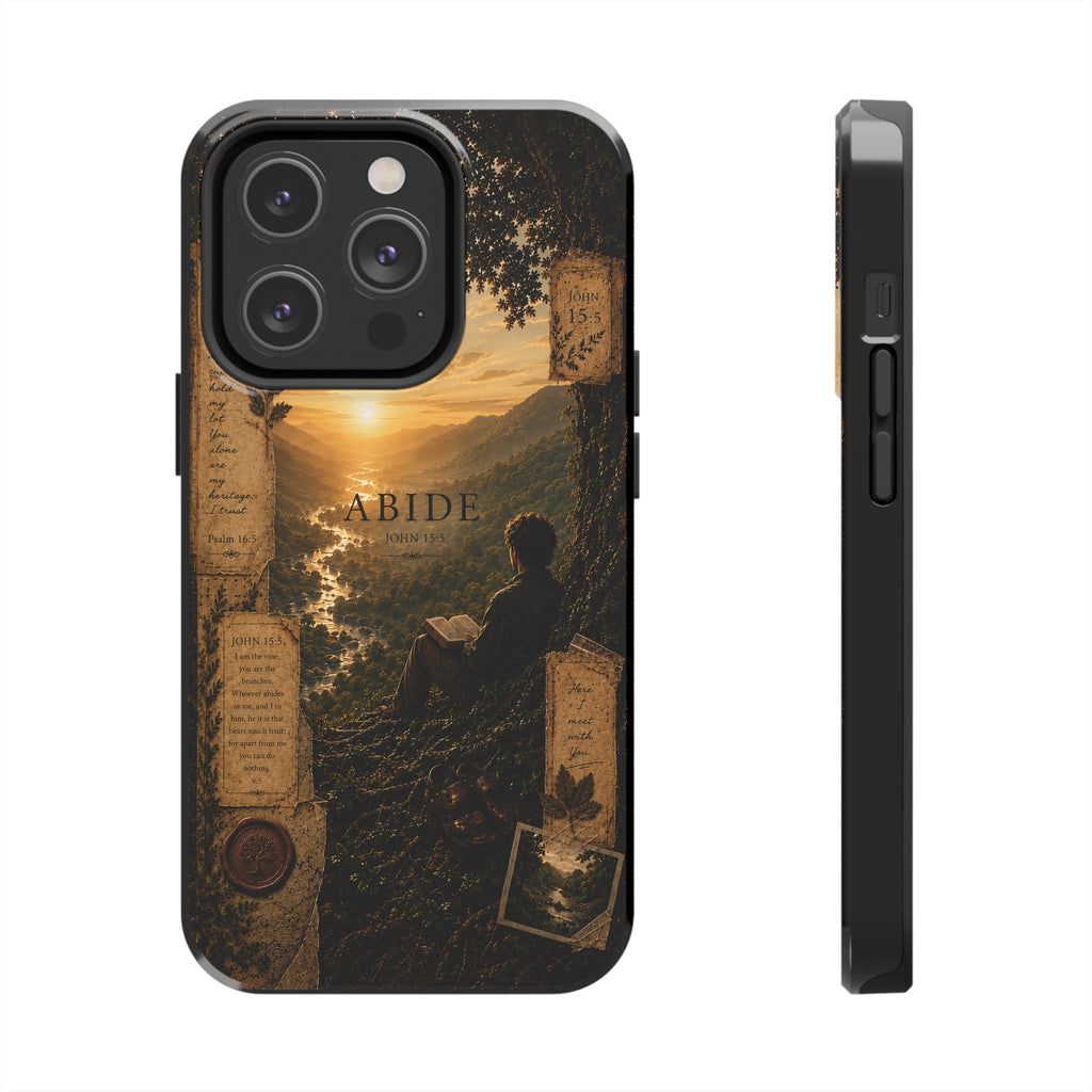 Abide | John 15:5 Christian Phone Case – Premium Scripture Art Tough Case