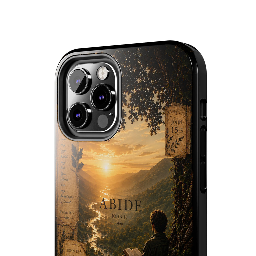 Abide | John 15:5 Christian Phone Case – Premium Scripture Art Tough Case