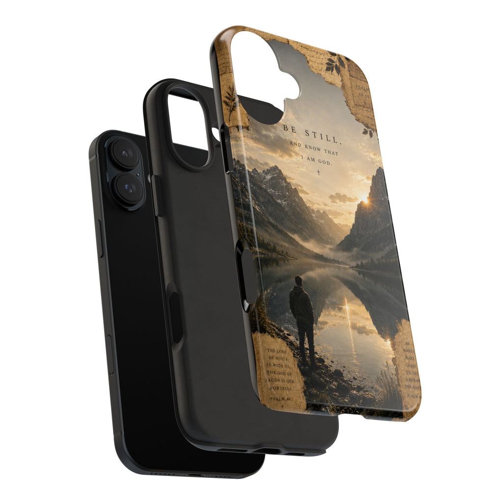 Be Still | Psalm 46:10 Christian Phone Case – Premium Scripture Art Tough Case