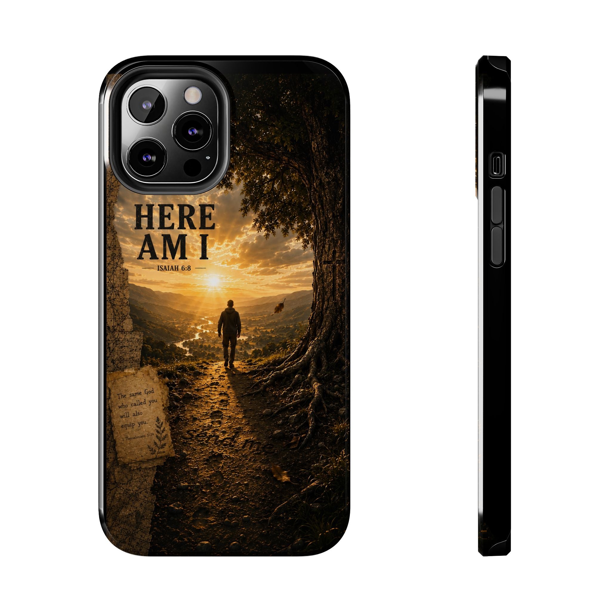Here Am I | Isaiah 6:8 Christian Phone Case – Premium Scripture Art Tough Case