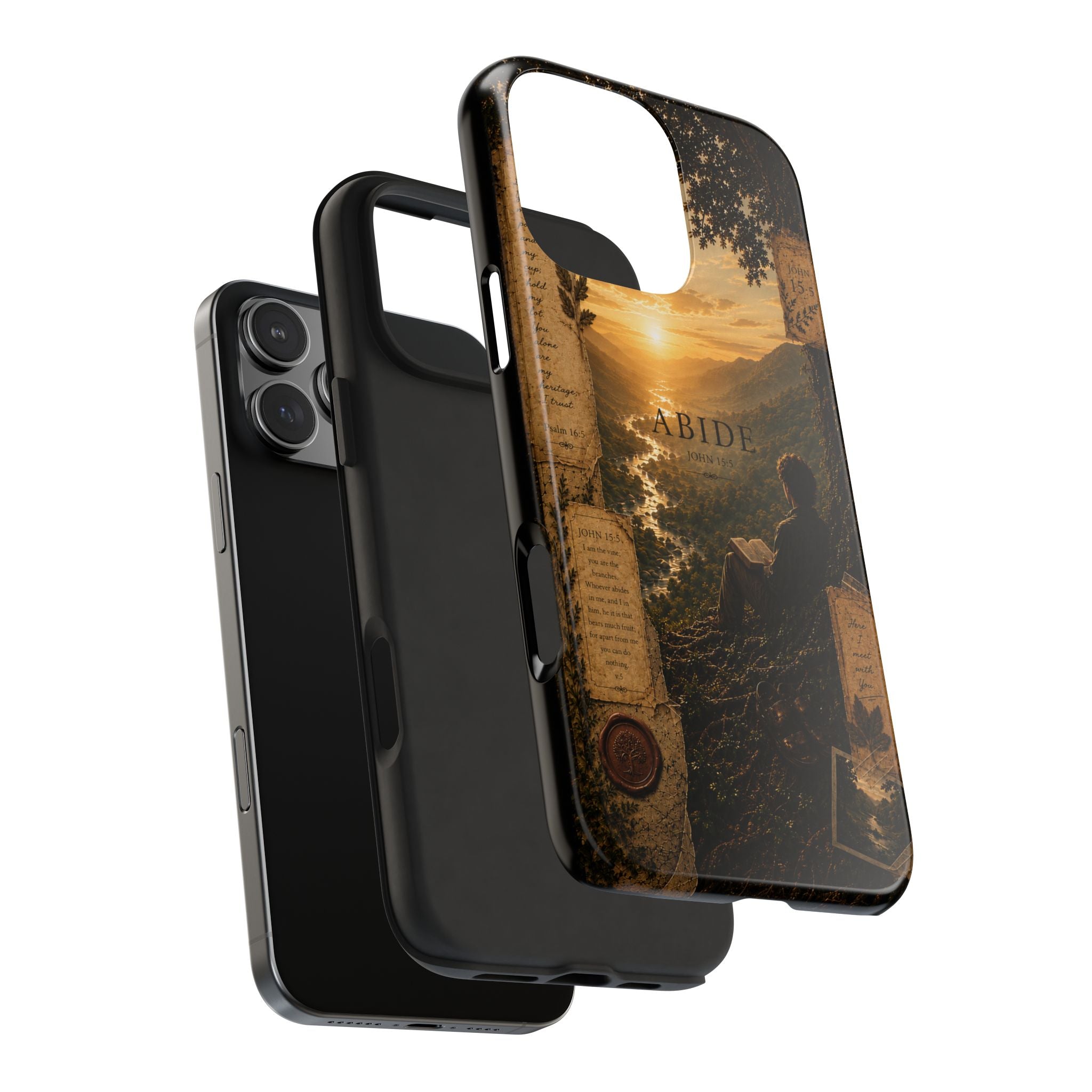 Abide | John 15:5 Christian Phone Case – Premium Scripture Art Tough Case