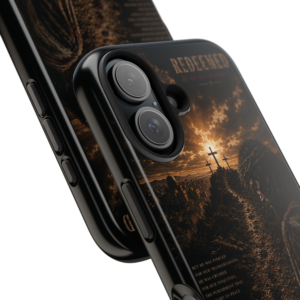 Redeemed | By His Blood Christian Phone Case – Premium Scripture Art Tough Case