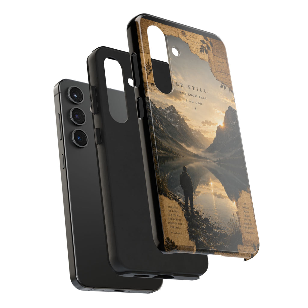 Be Still | Psalm 46:10 Christian Phone Case – Premium Scripture Art Tough Case