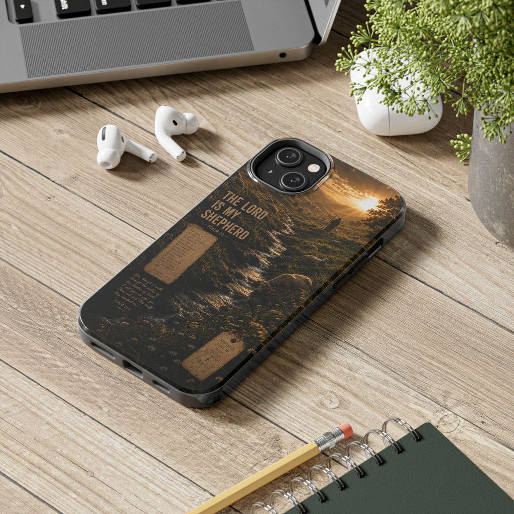 The Lord Is My Shepherd | Psalm 23 Christian Phone Case – Premium Faith Art Tough Case