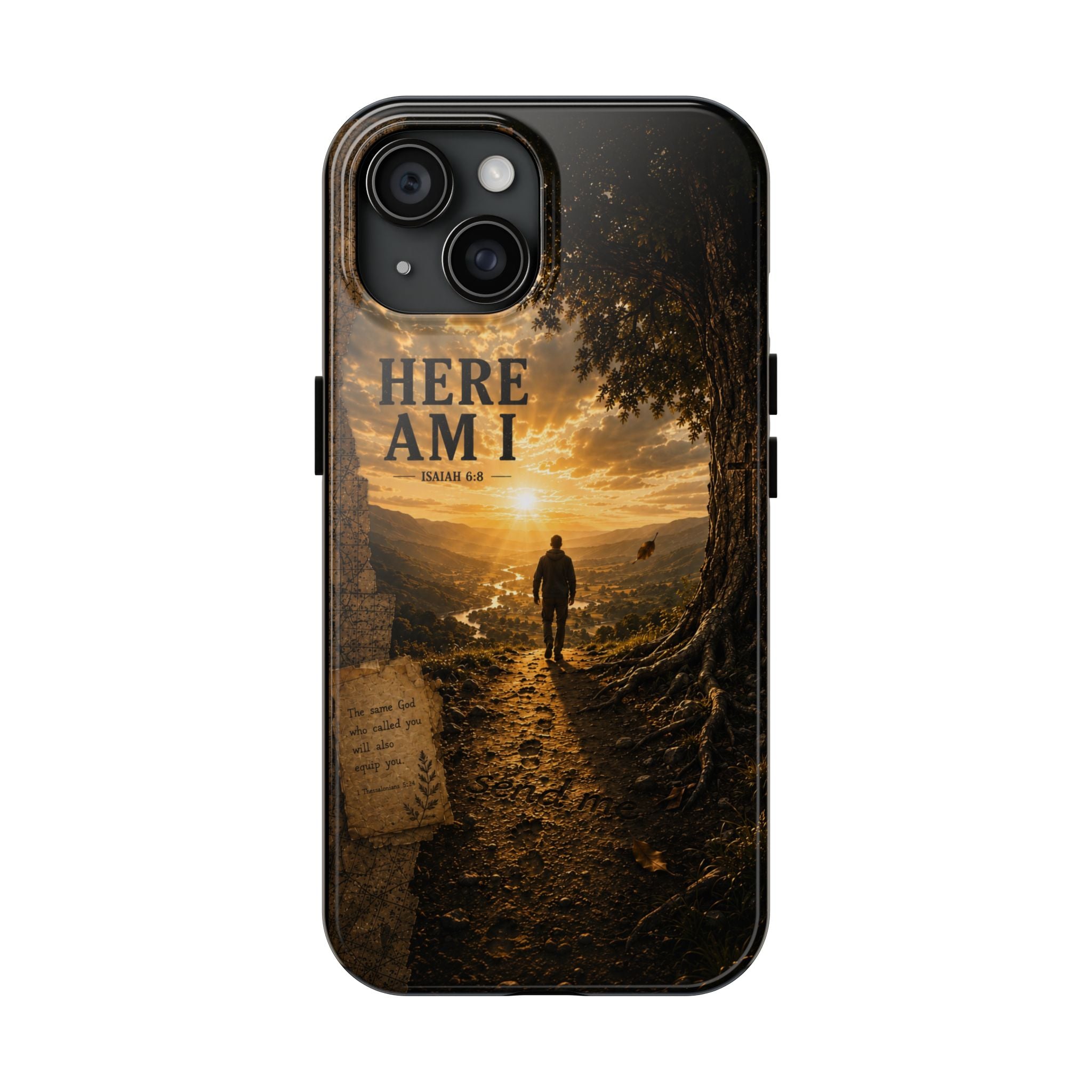 Here Am I | Isaiah 6:8 Christian Phone Case – Premium Scripture Art Tough Case