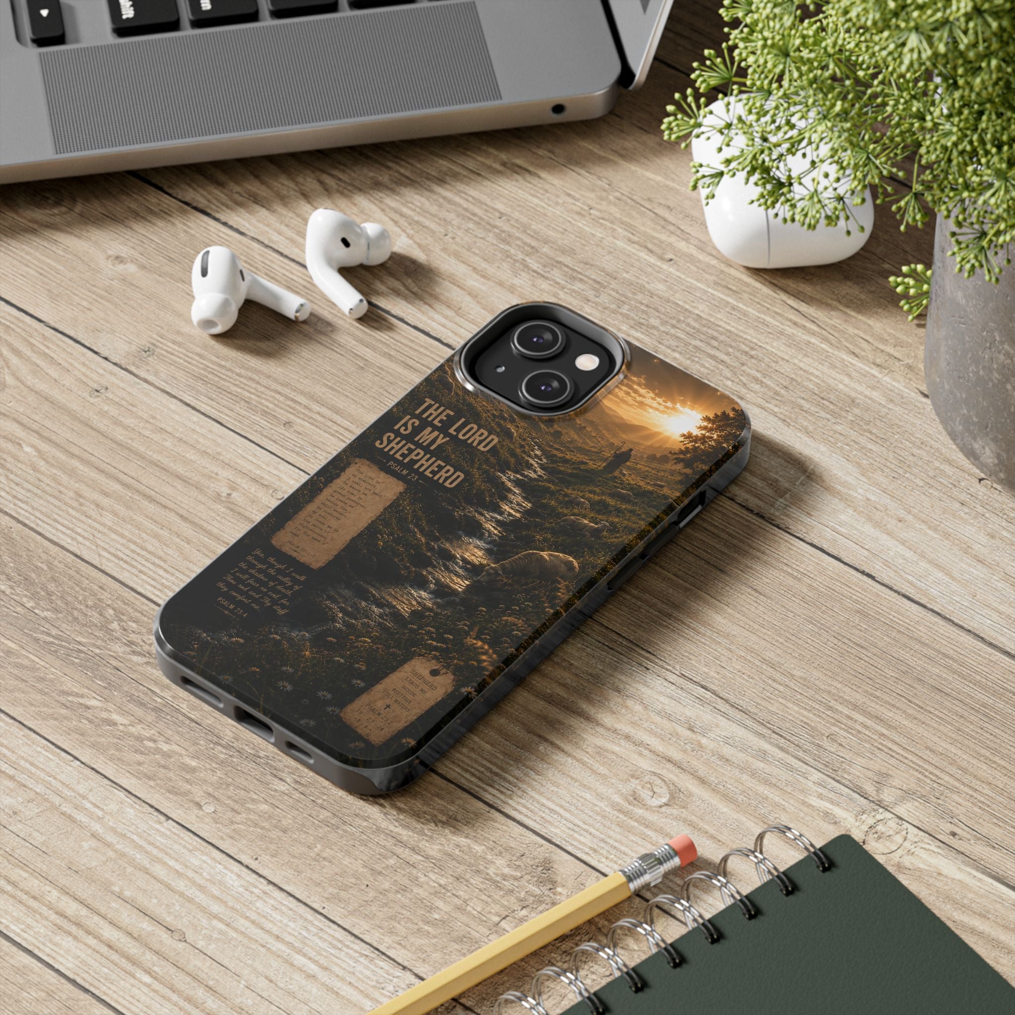 The Lord Is My Shepherd | Psalm 23 Christian Phone Case – Premium Faith Art Tough Case