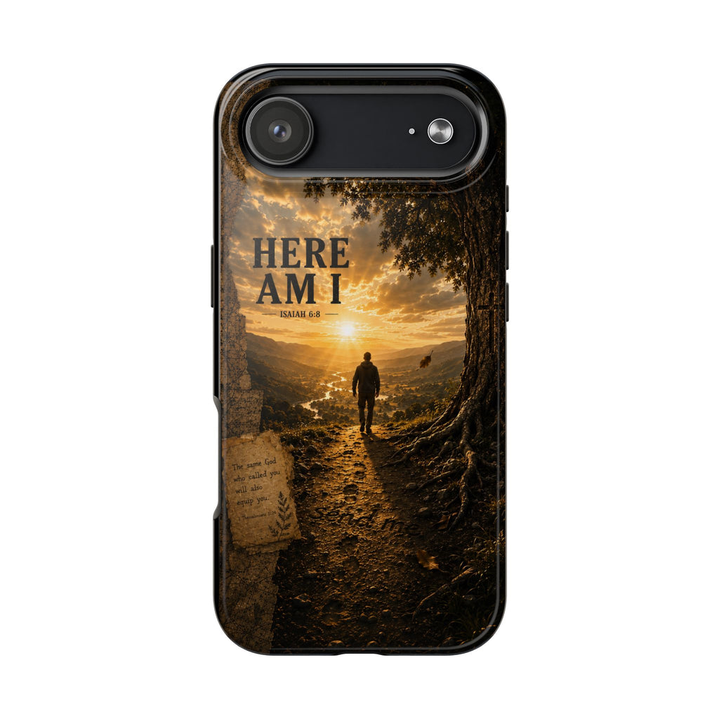 Here Am I | Isaiah 6:8 Christian Phone Case – Premium Scripture Art Tough Case