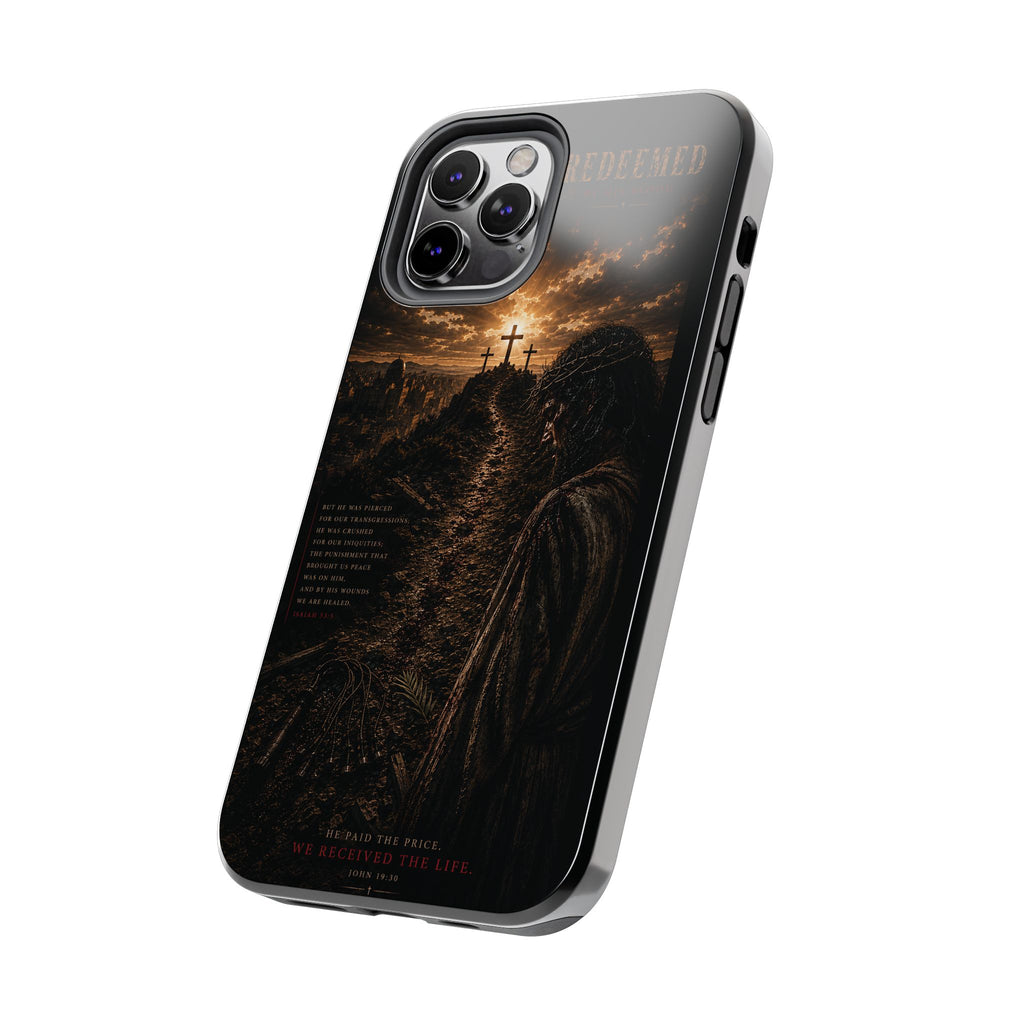 Redeemed | By His Blood Christian Phone Case – Premium Scripture Art Tough Case
