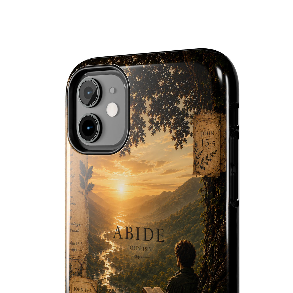 Abide | John 15:5 Christian Phone Case – Premium Scripture Art Tough Case