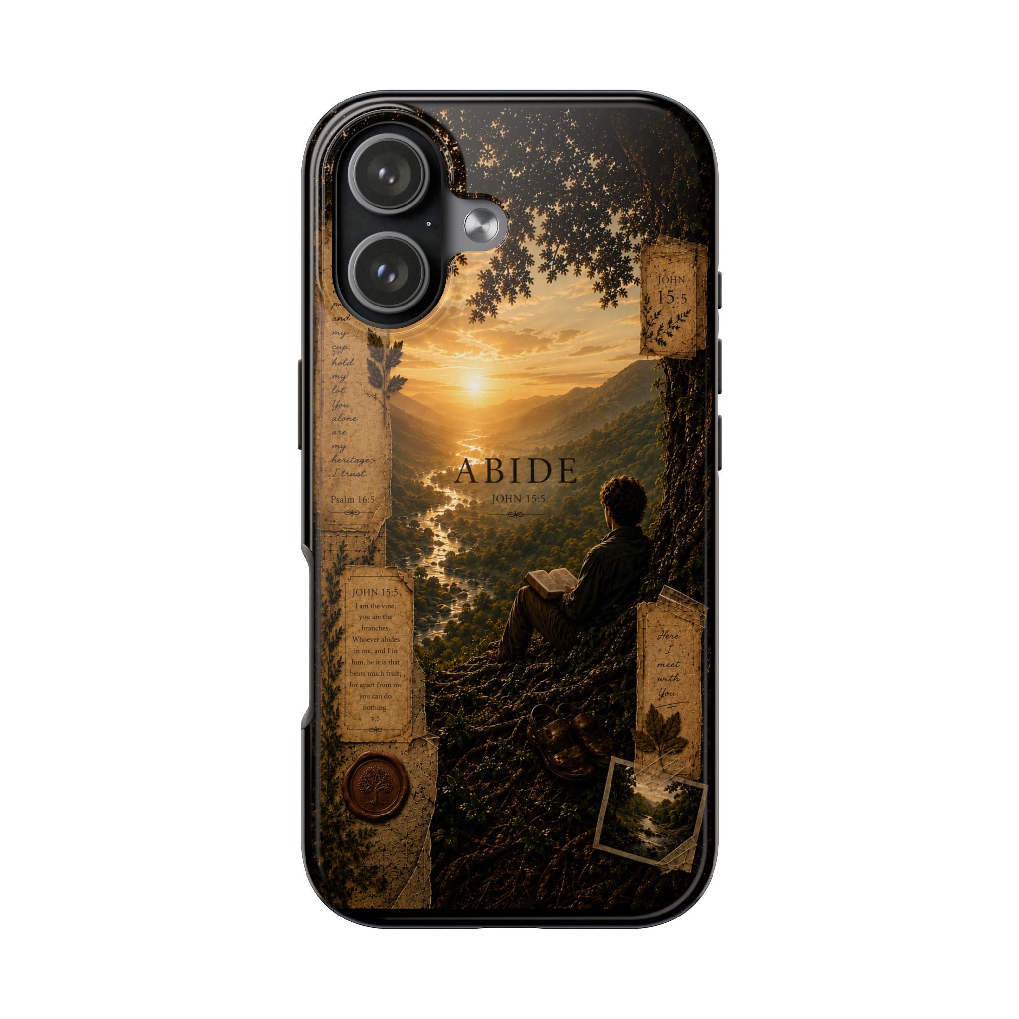Abide | John 15:5 Christian Phone Case – Premium Scripture Art Tough Case