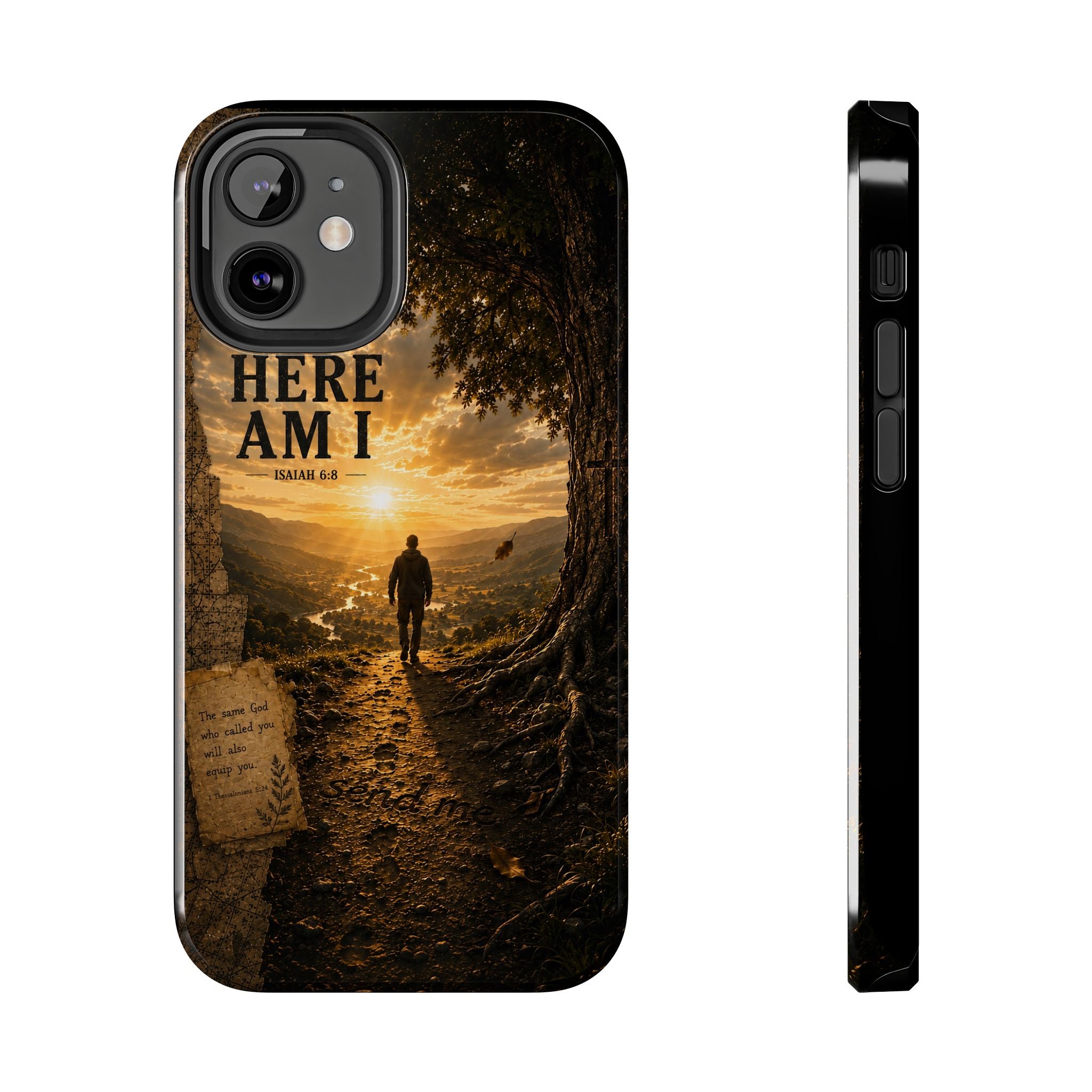 Here Am I | Isaiah 6:8 Christian Phone Case – Premium Scripture Art Tough Case