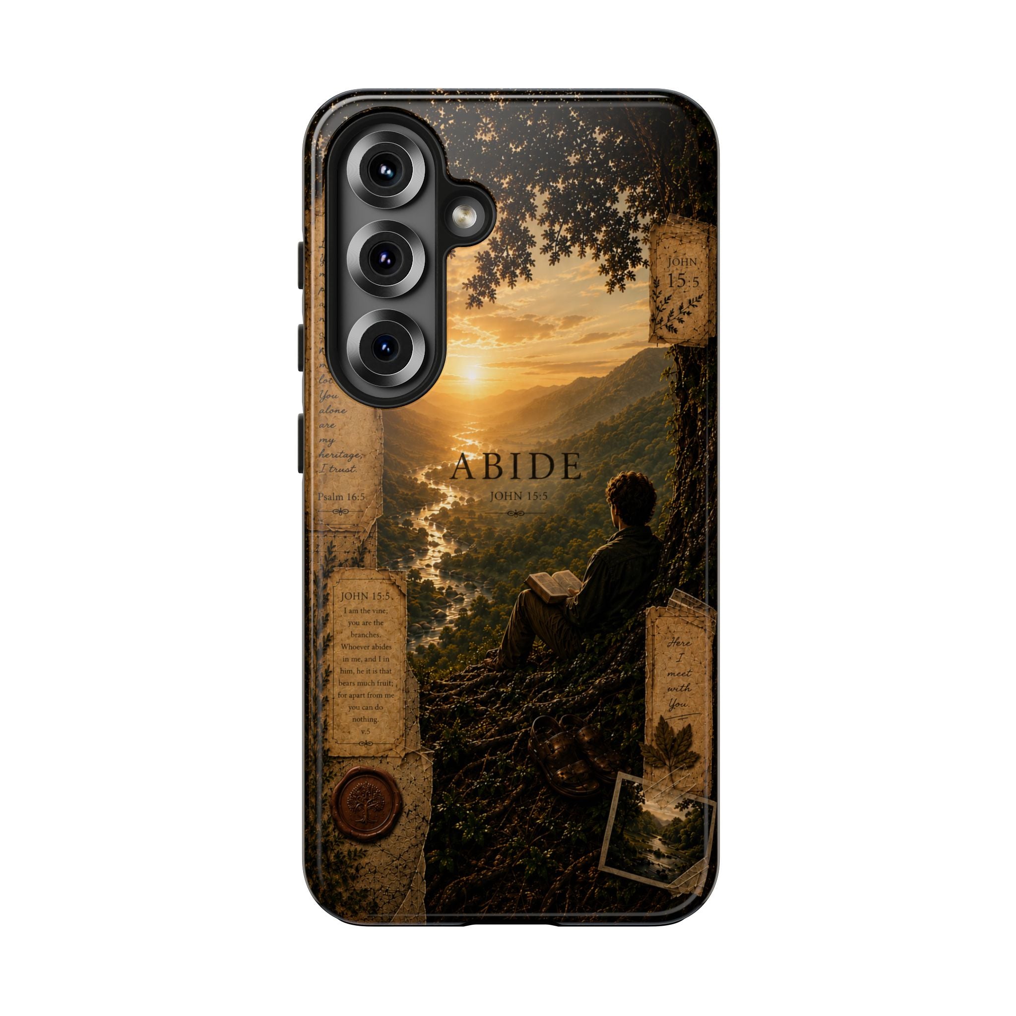 Abide | John 15:5 Christian Phone Case – Premium Scripture Art Tough Case
