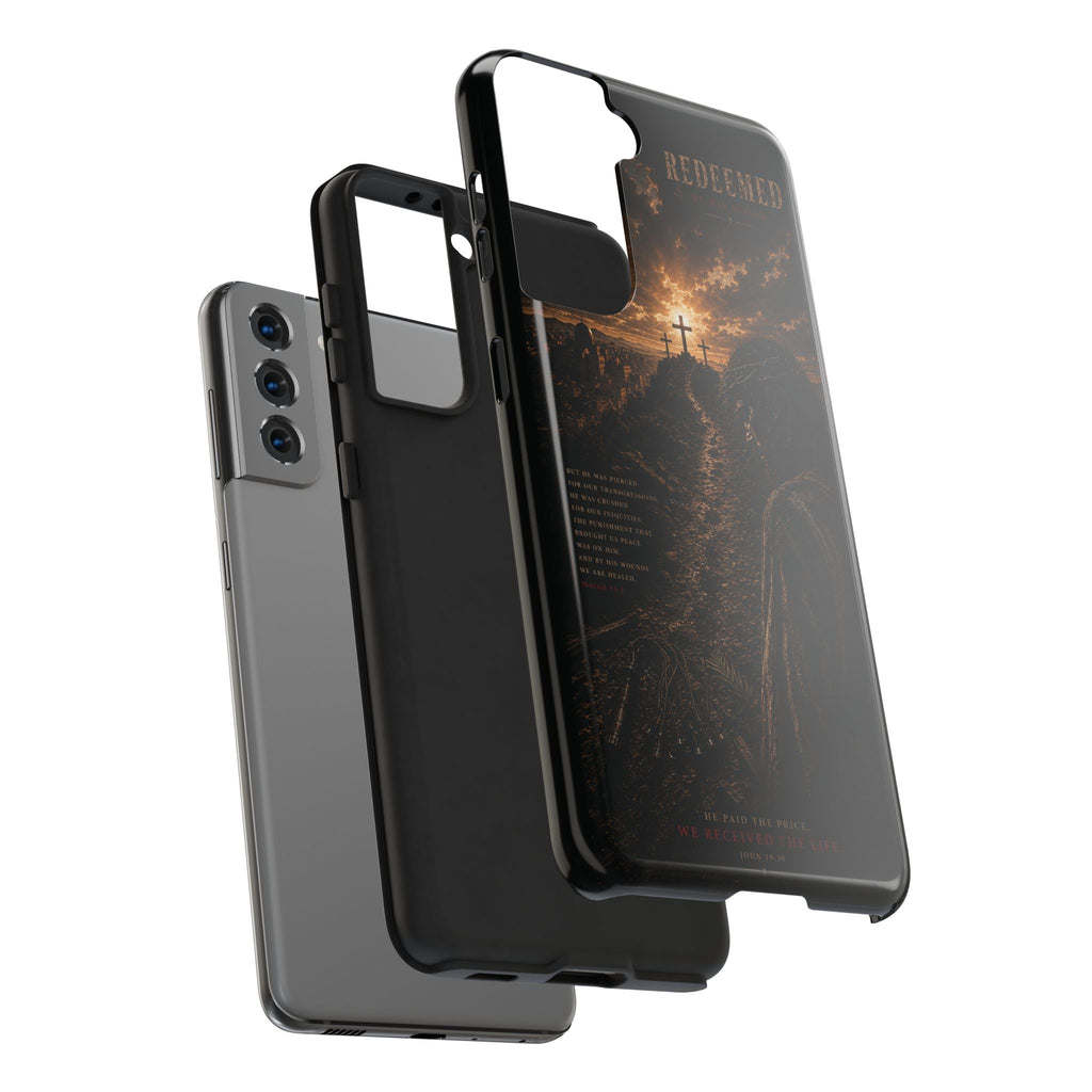 Redeemed | By His Blood Christian Phone Case – Premium Scripture Art Tough Case