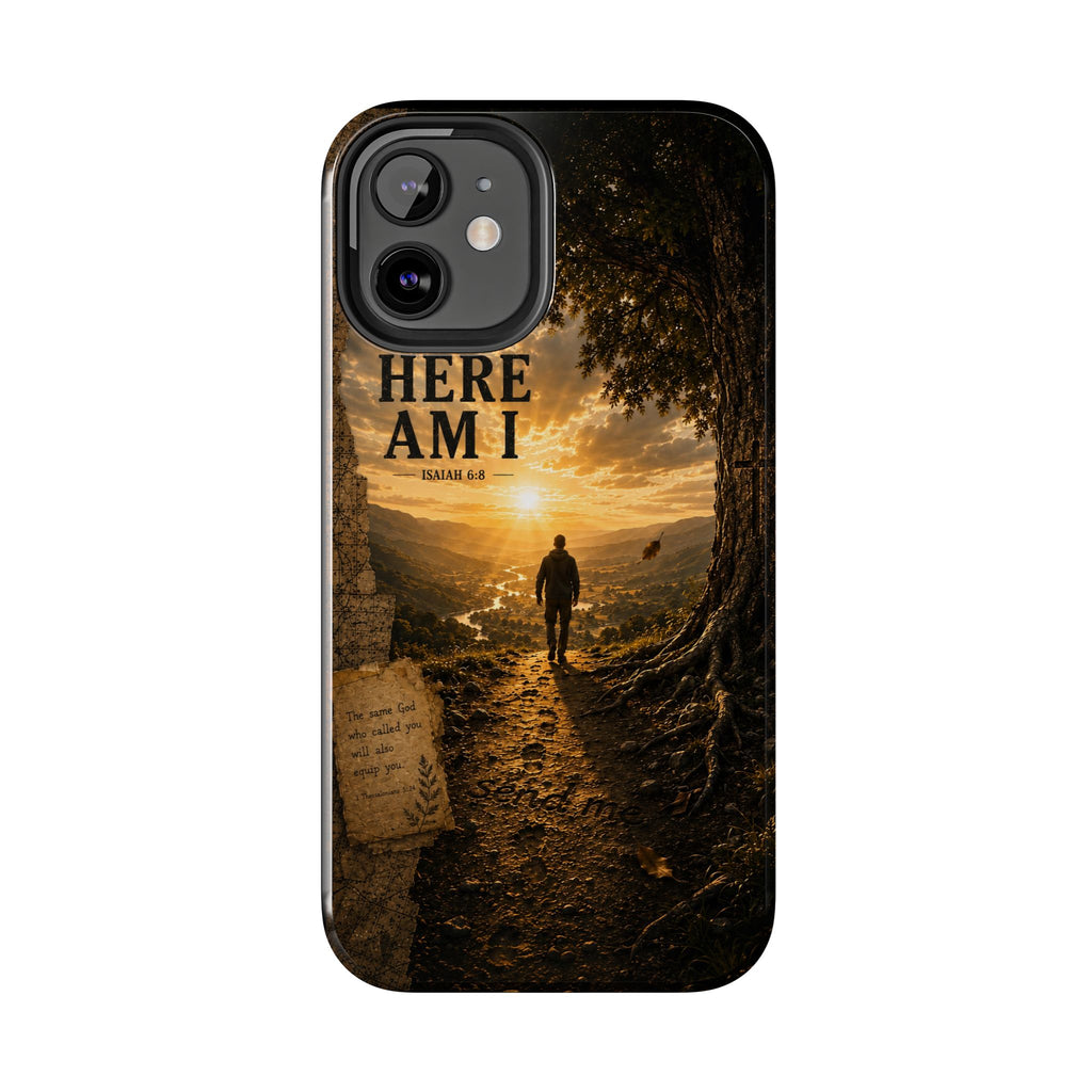 Here Am I | Isaiah 6:8 Christian Phone Case – Premium Scripture Art Tough Case