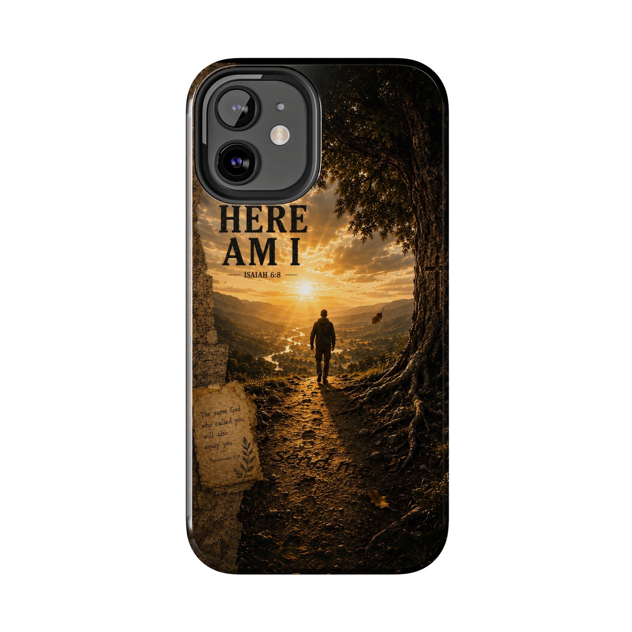 Here Am I | Isaiah 6:8 Christian Phone Case – Premium Scripture Art Tough Case