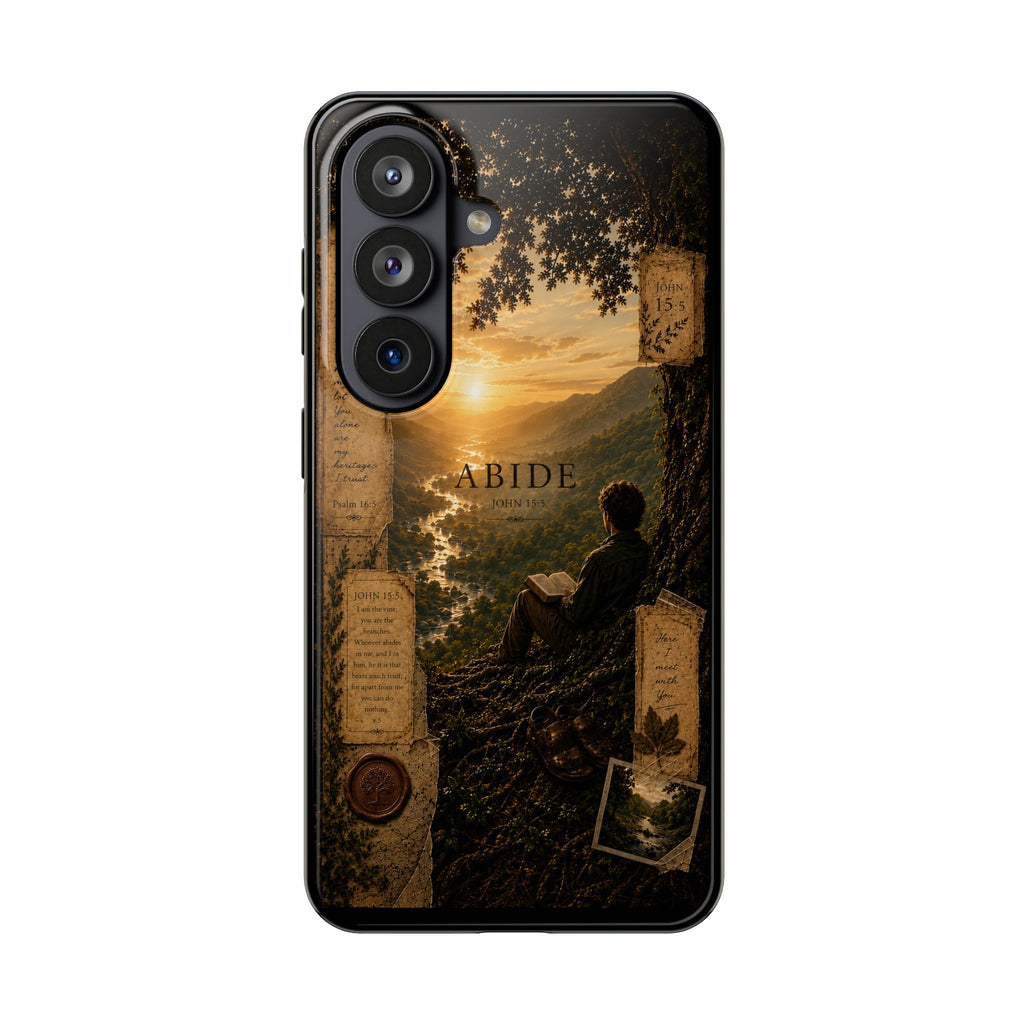 Abide | John 15:5 Christian Phone Case – Premium Scripture Art Tough Case