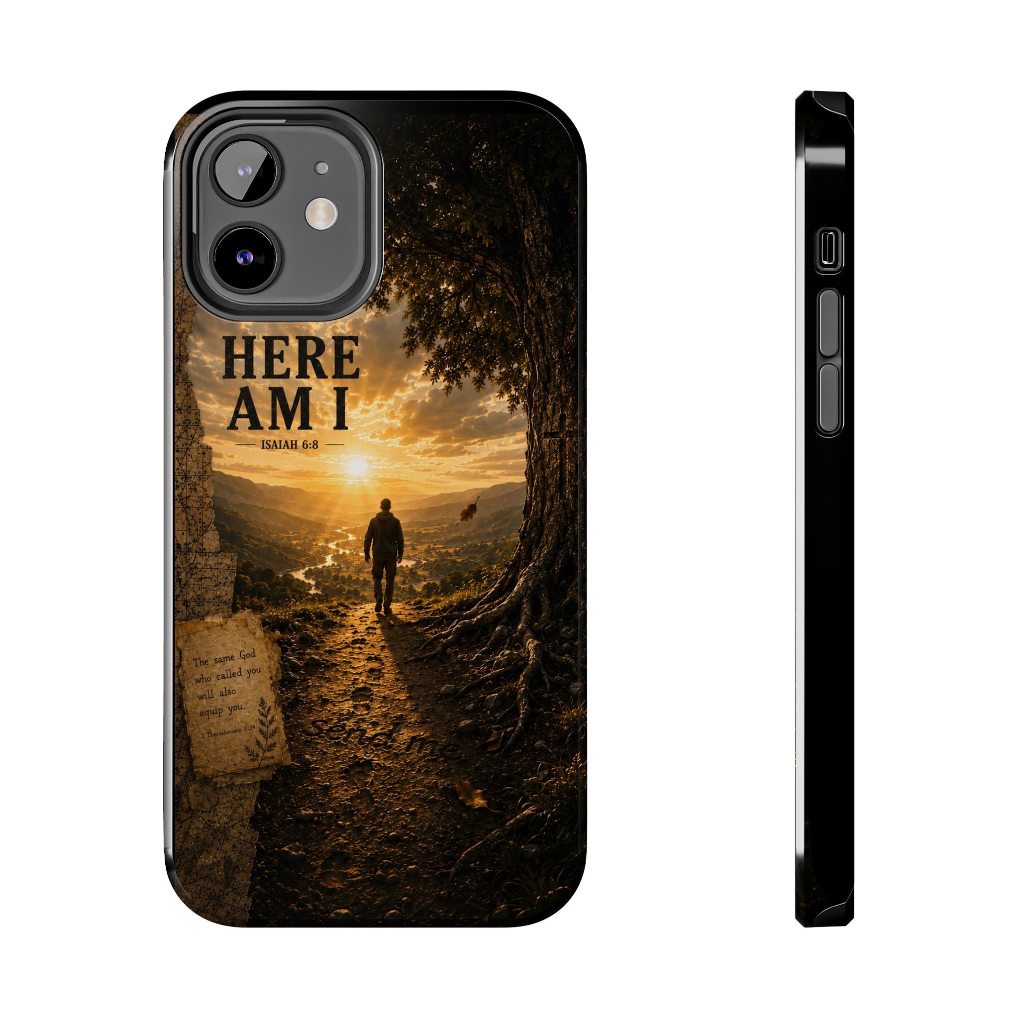 Here Am I | Isaiah 6:8 Christian Phone Case – Premium Scripture Art Tough Case