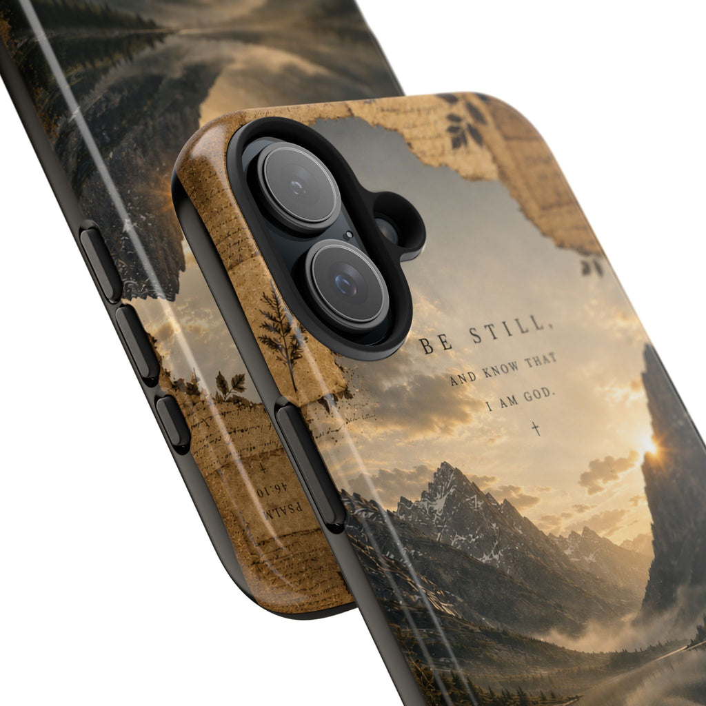 Be Still | Psalm 46:10 Christian Phone Case – Premium Scripture Art Tough Case